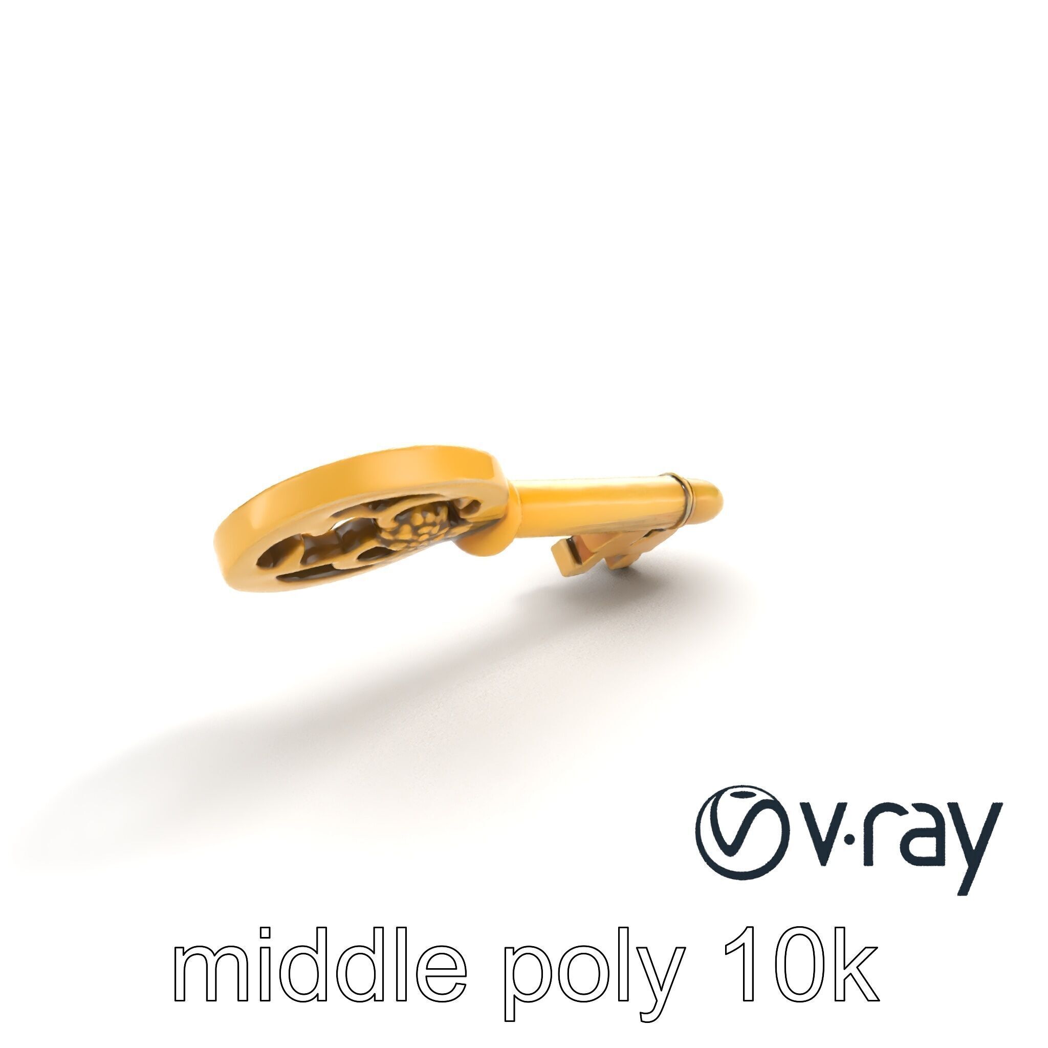 Intricate Ornate Metal Key model pack Low-poly 3D model_7