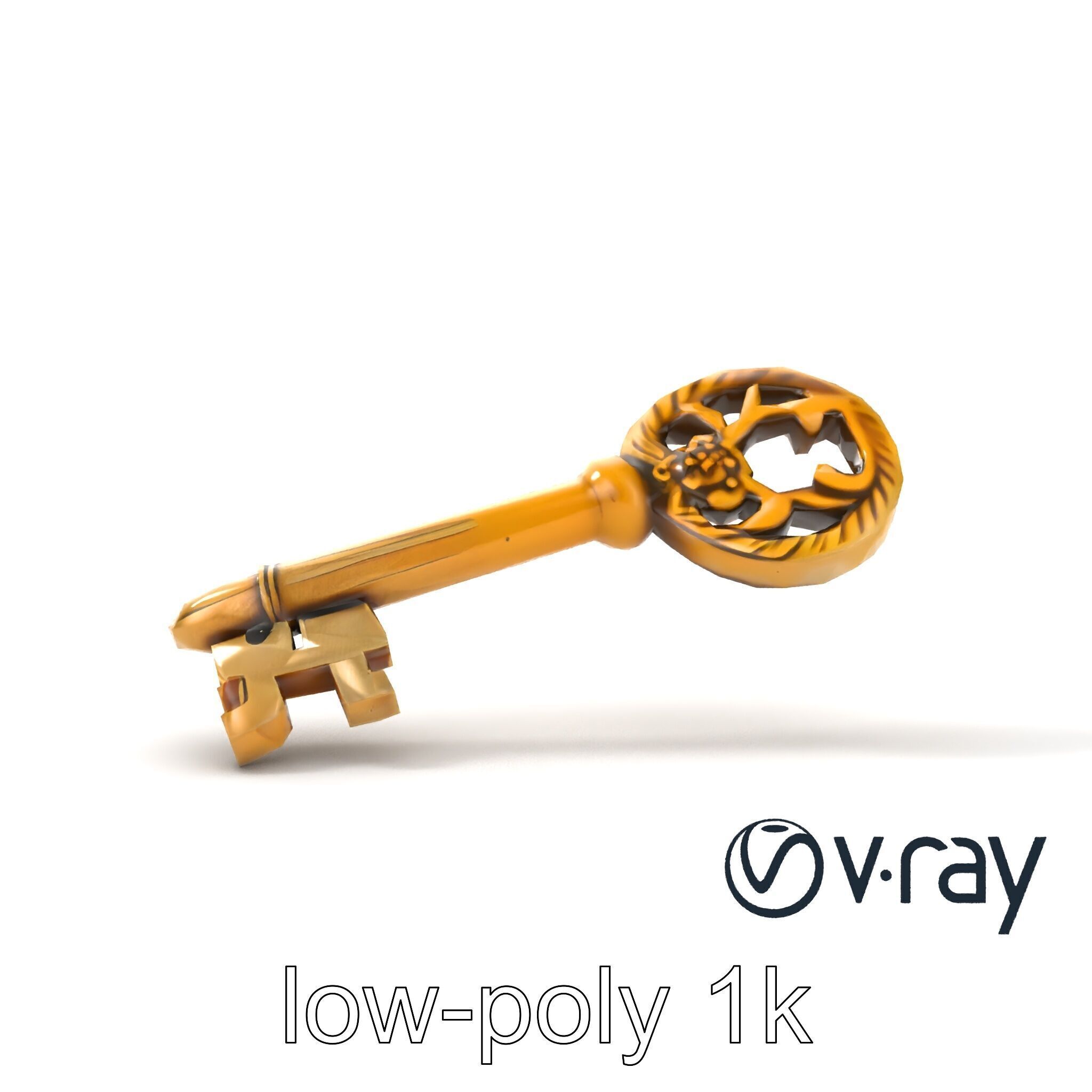 Intricate Ornate Metal Key model pack Low-poly 3D model_21