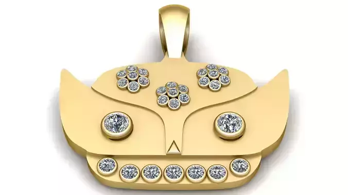 CAT FACE PENDANT 3D PRINTABLE MODEL 