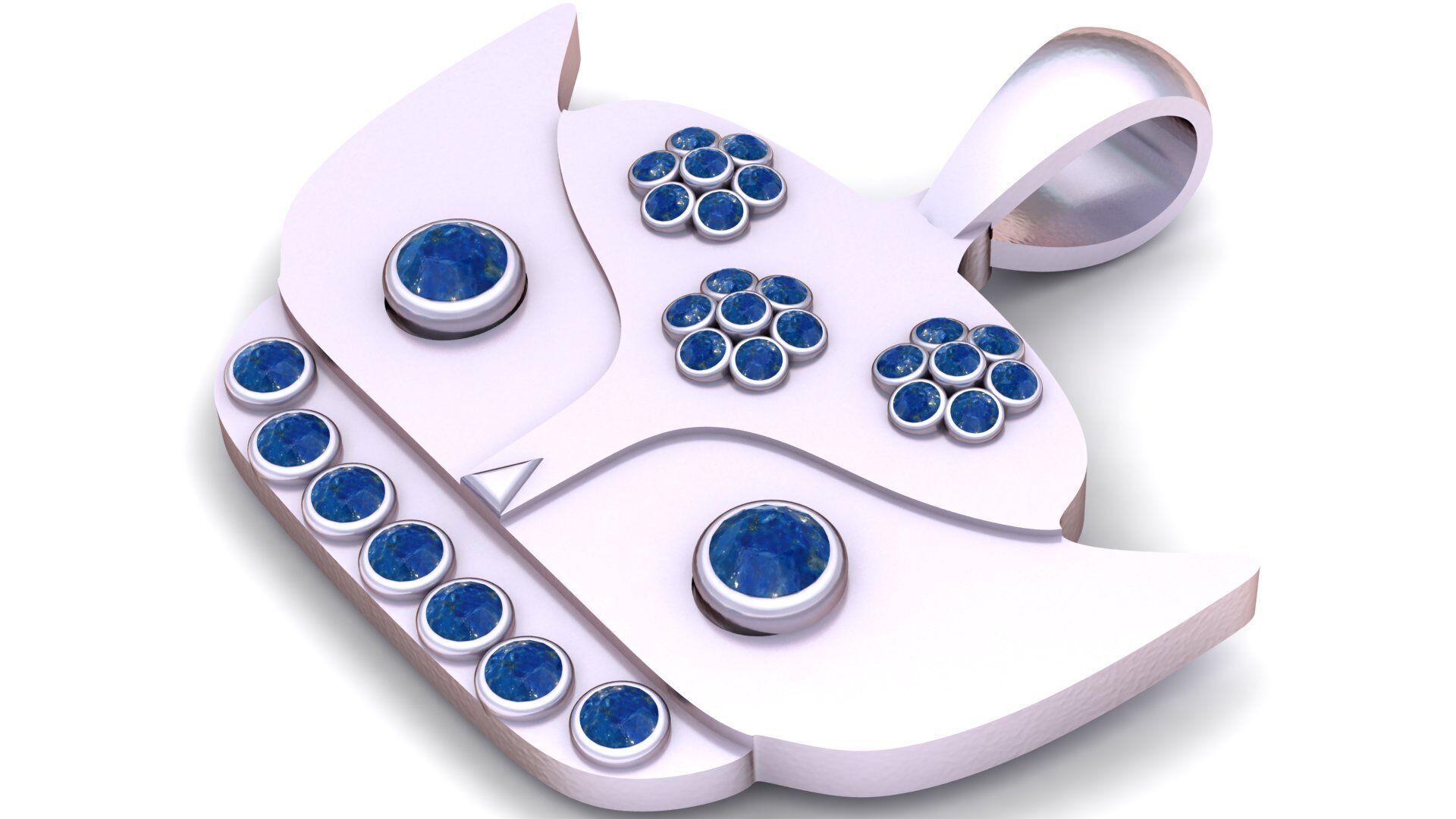 CAT FACE PENDANT 3D PRINTABLE MODEL  3D print model_3