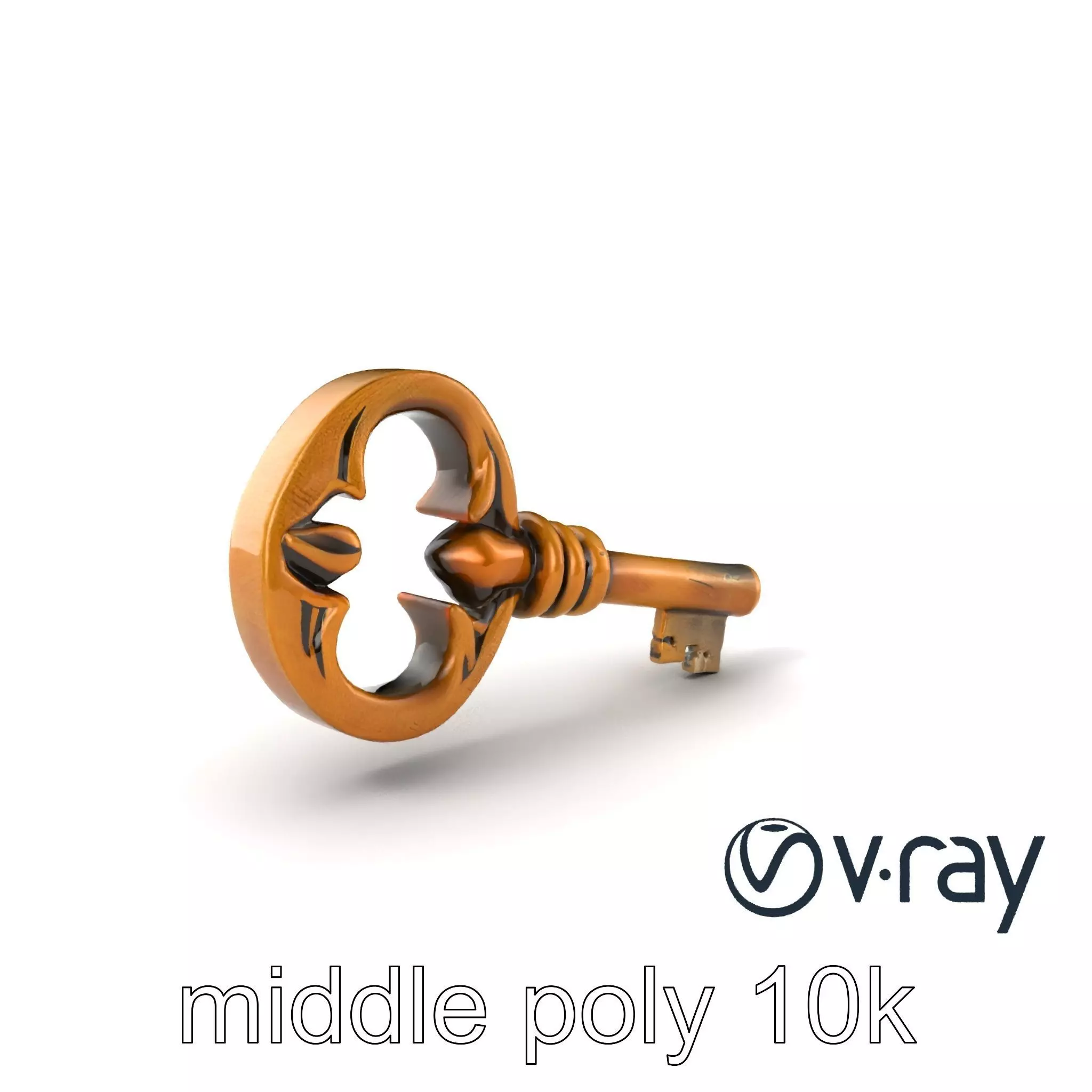 Antique Ornate Key model pack Low-poly 3D model_0