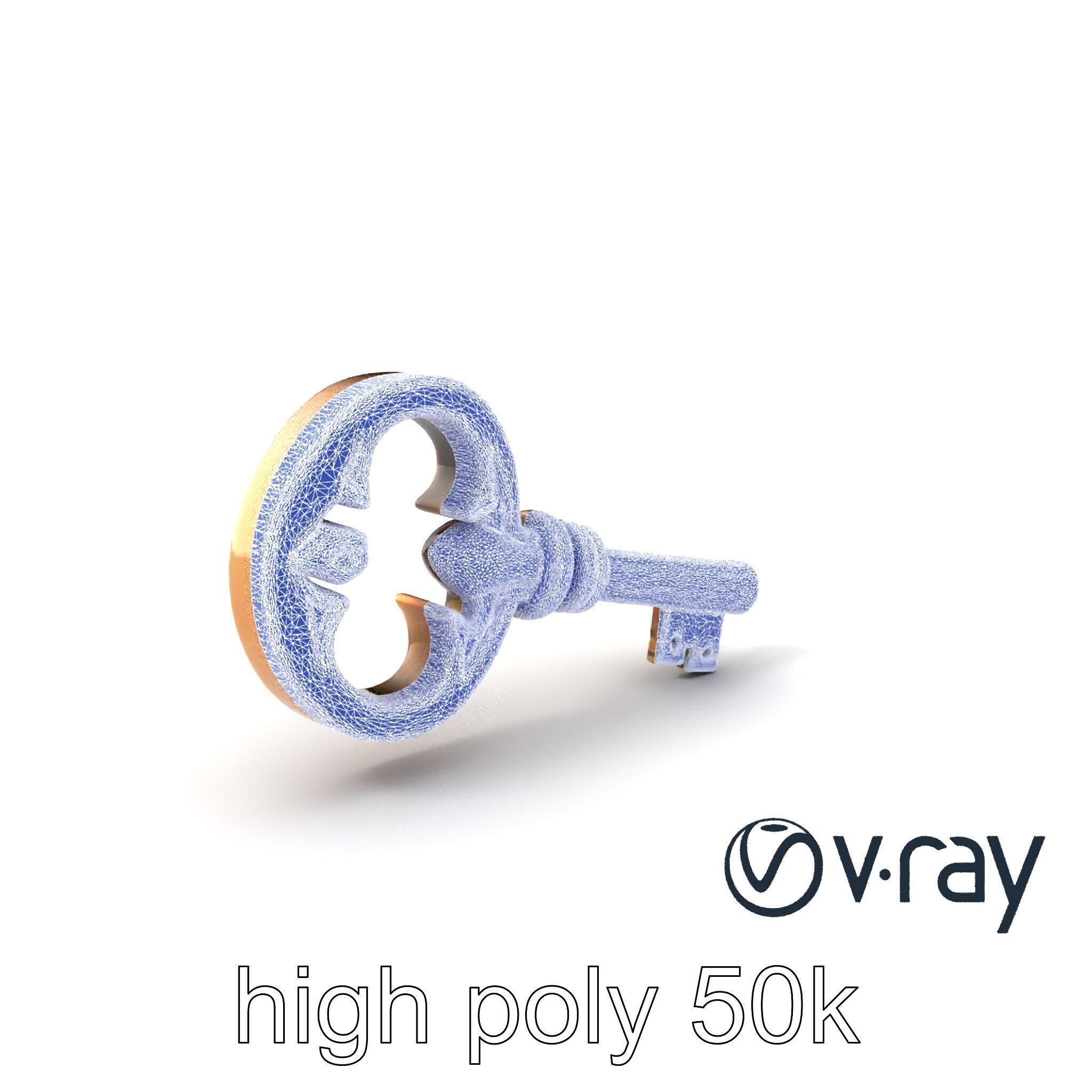 Antique Ornate Key model pack Low-poly 3D model_10