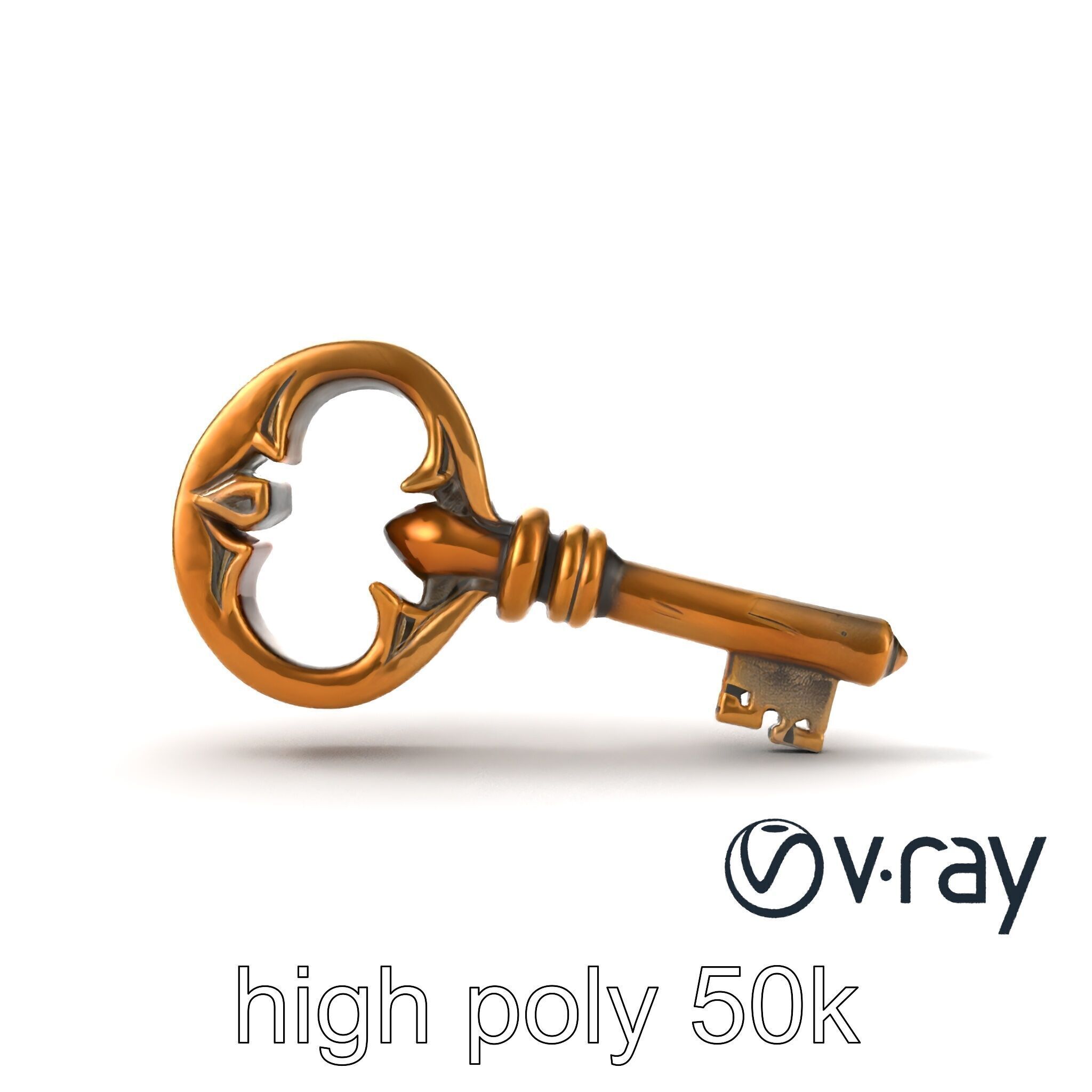 Antique Ornate Key model pack Low-poly 3D model_17