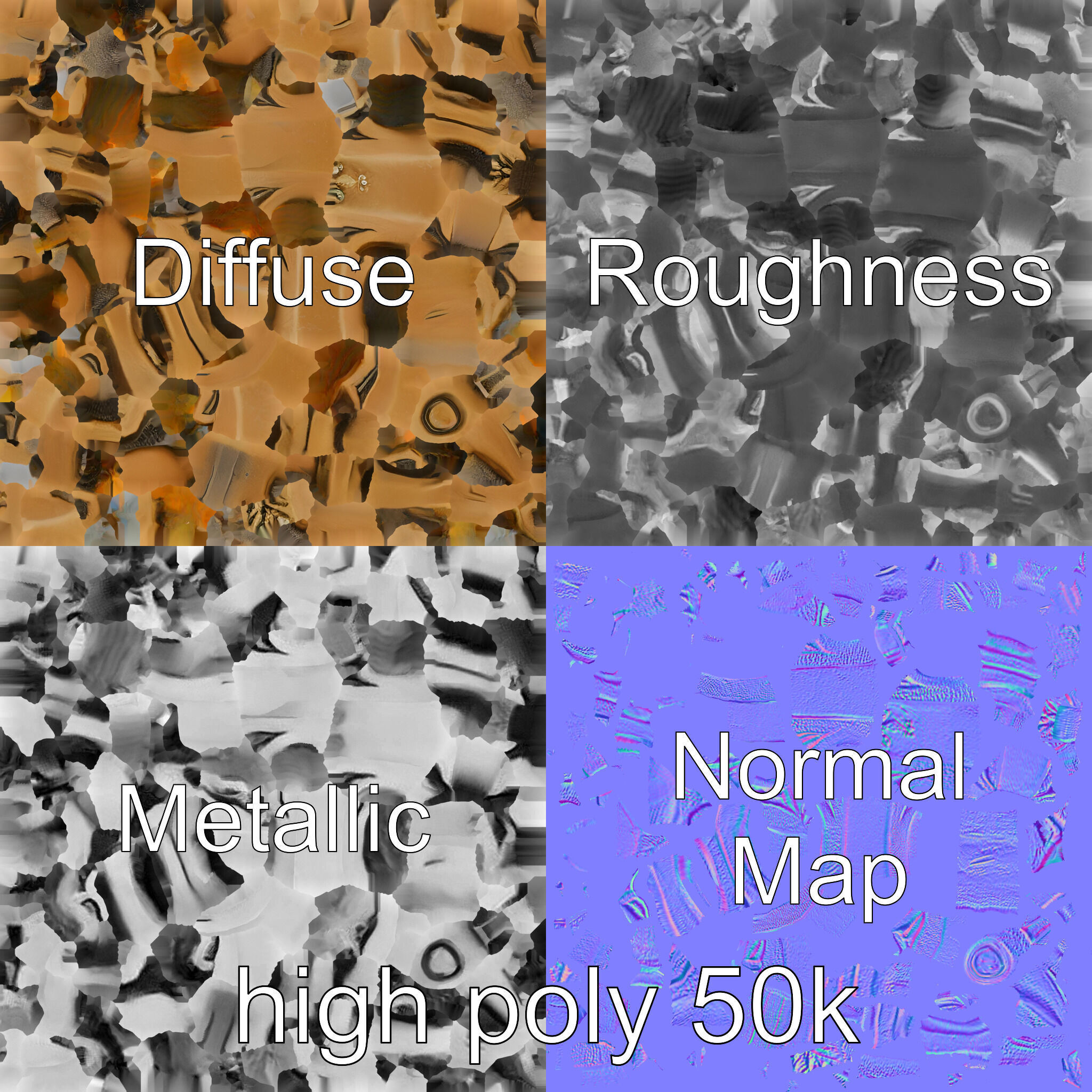 Antique Ornate Key model pack Low-poly 3D model_3