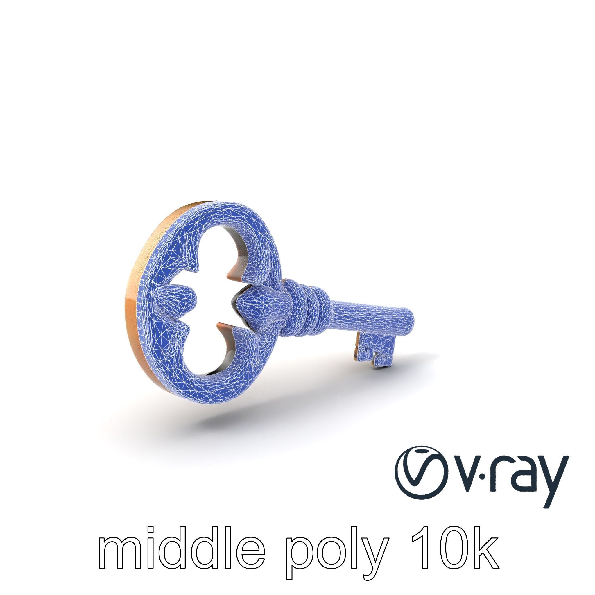 Antique Ornate Key model pack Low-poly 3D model_6