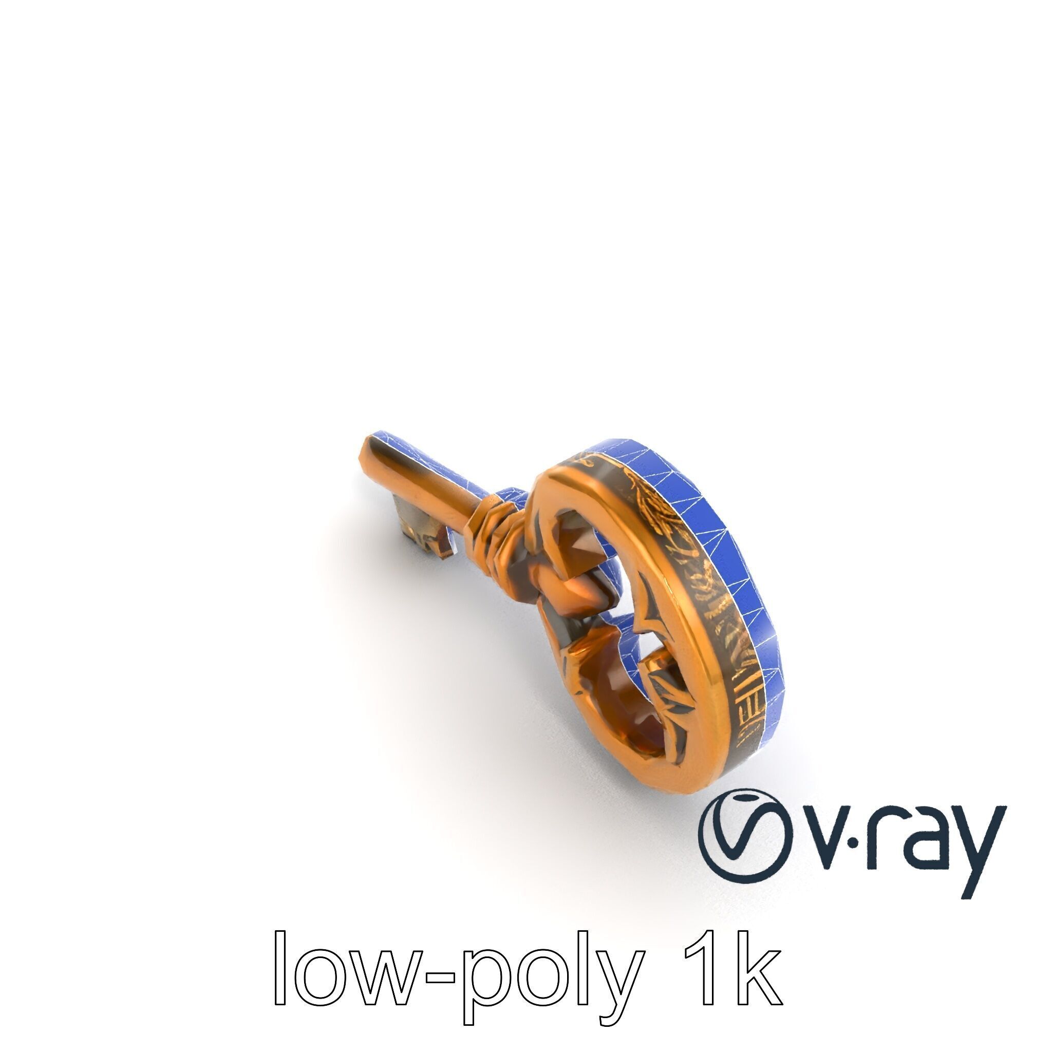 Antique Ornate Key model pack Low-poly 3D model_19