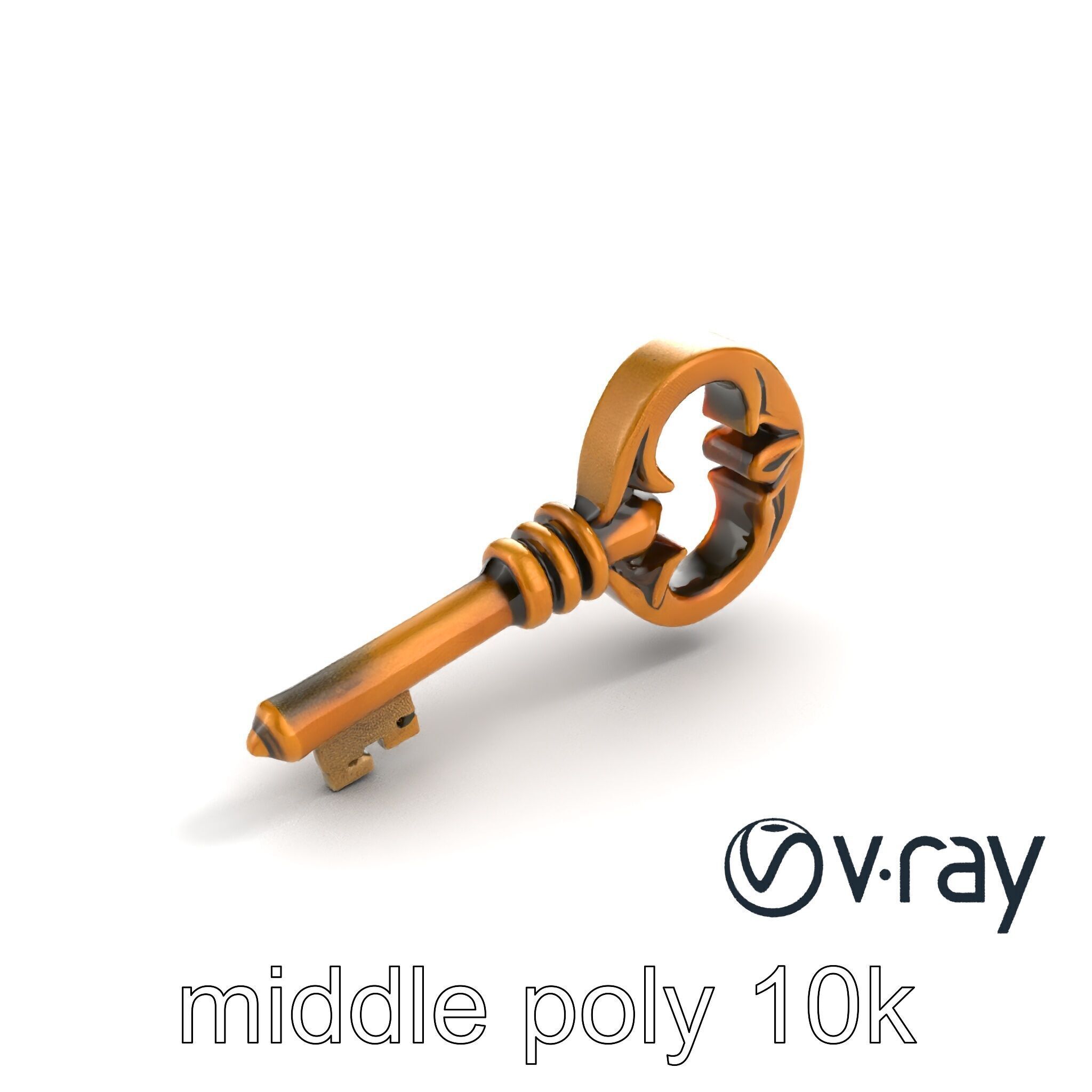 Antique Ornate Key model pack Low-poly 3D model_8