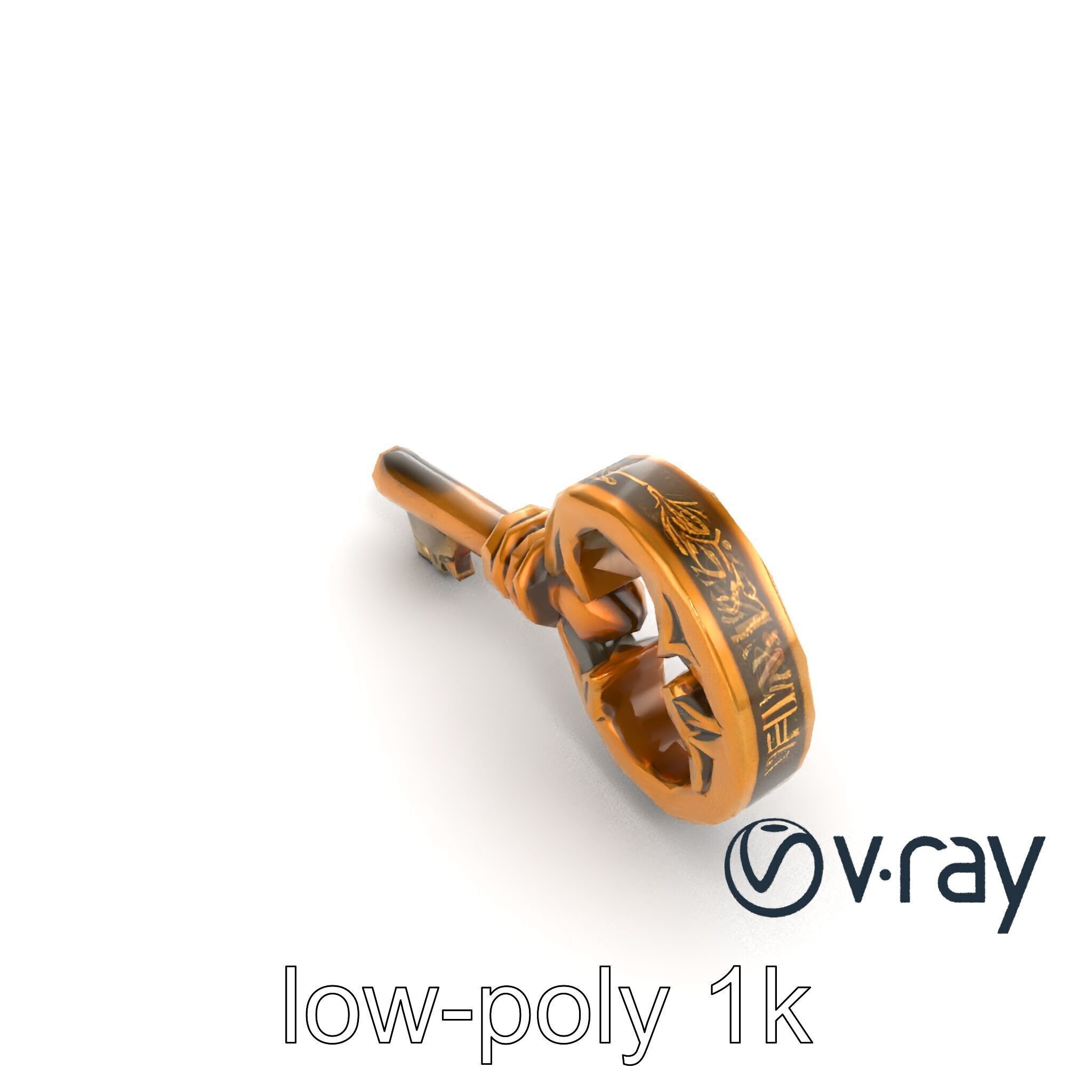 Antique Ornate Key model pack Low-poly 3D model_16
