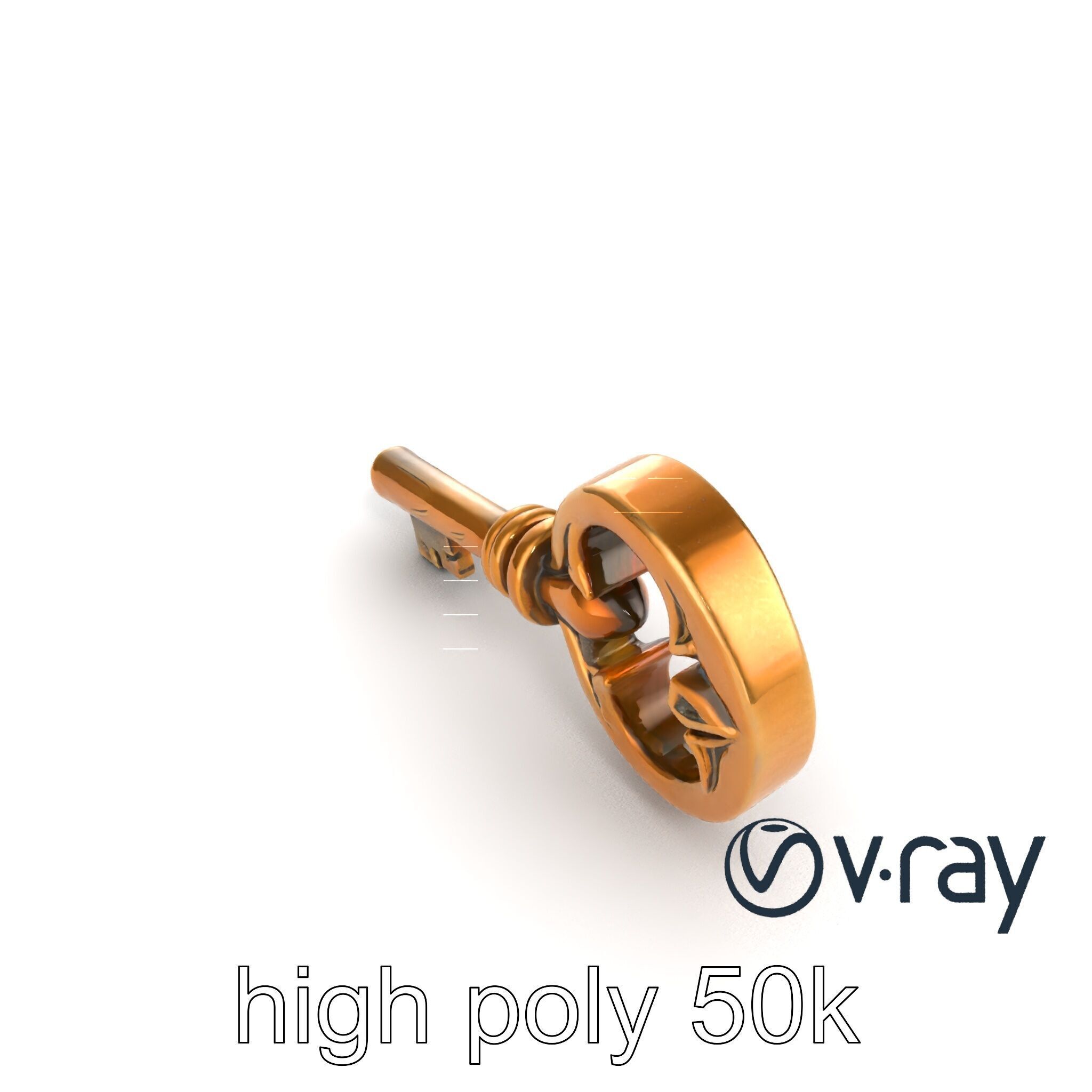 Antique Ornate Key model pack Low-poly 3D model_25