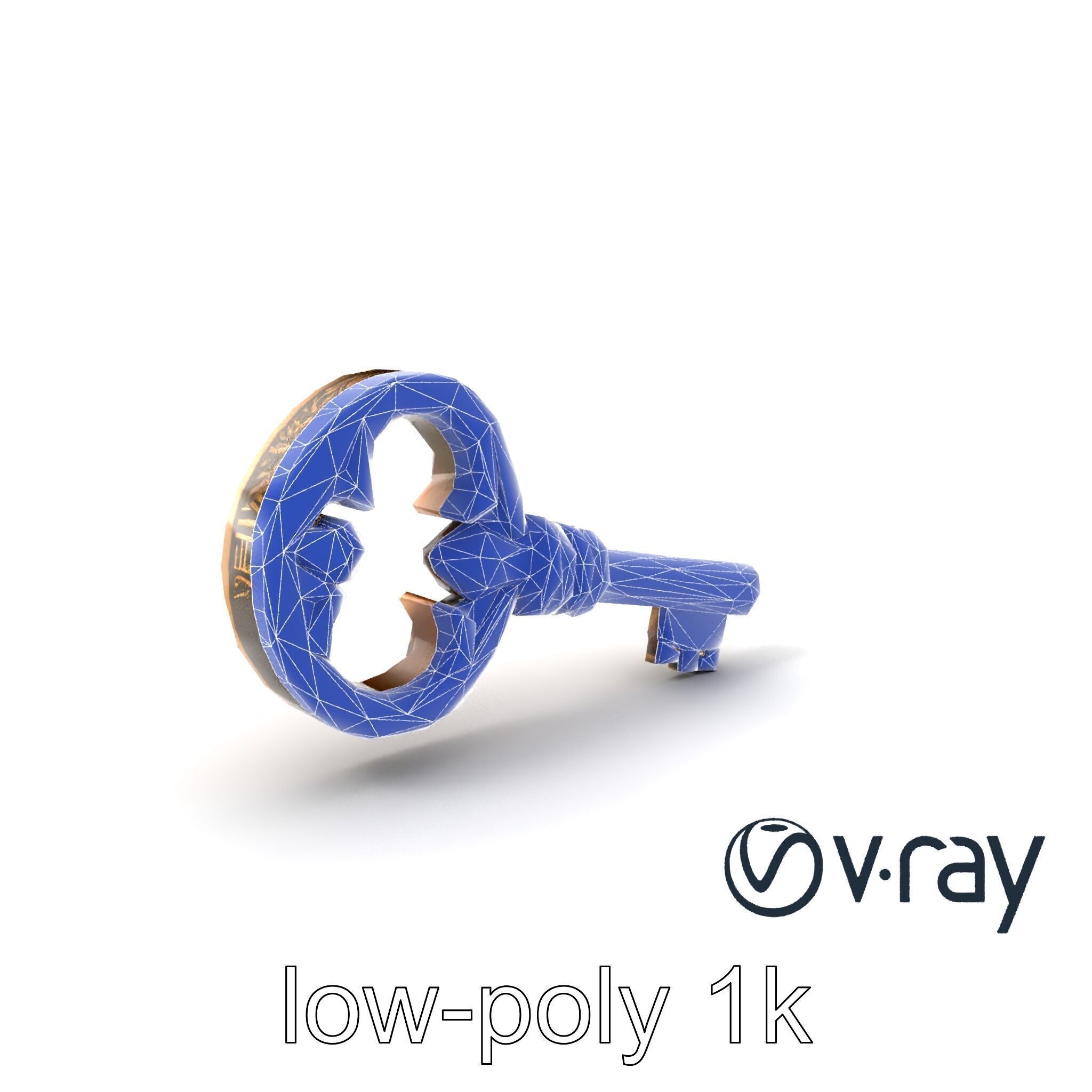 Antique Ornate Key model pack Low-poly 3D model_7