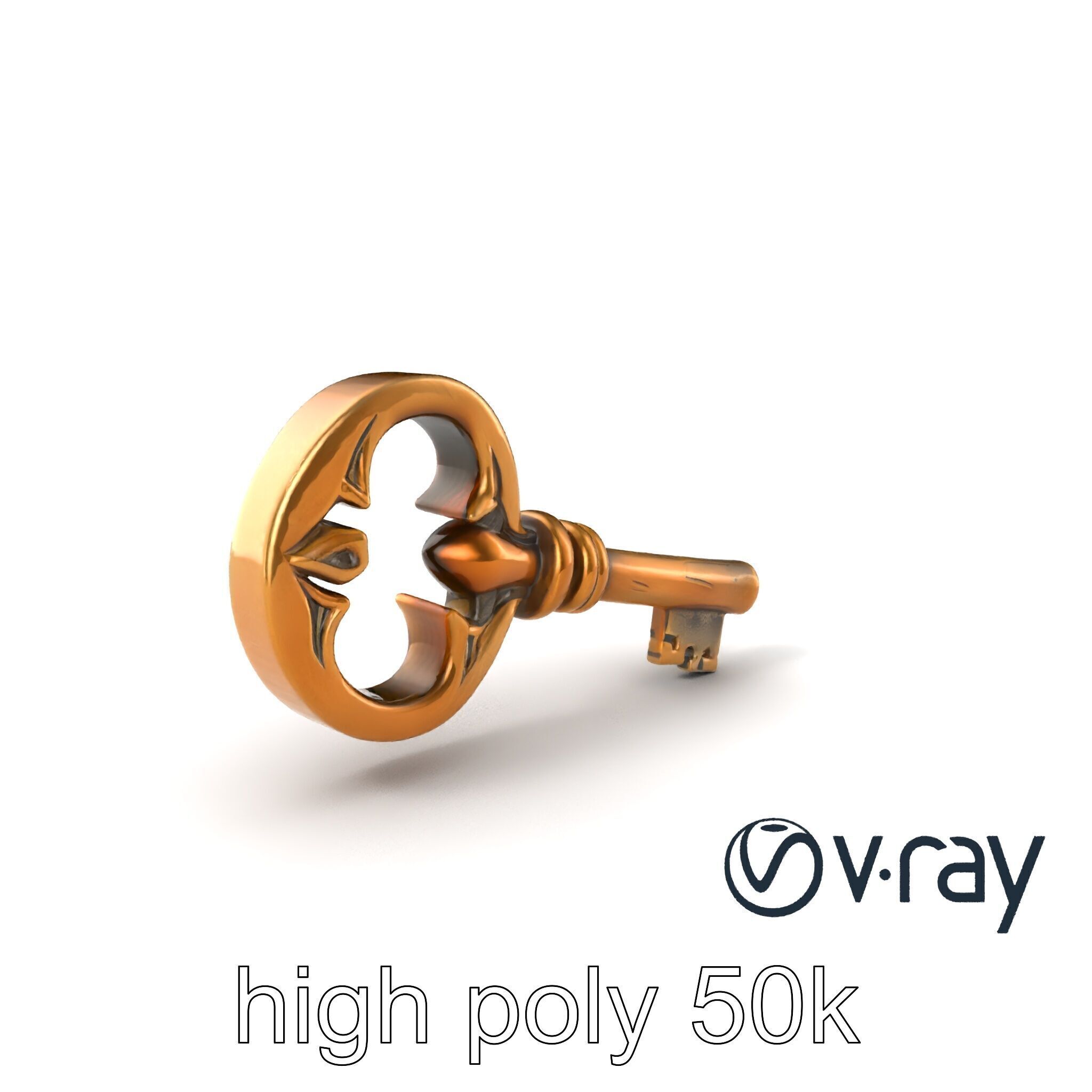 Antique Ornate Key model pack Low-poly 3D model_2