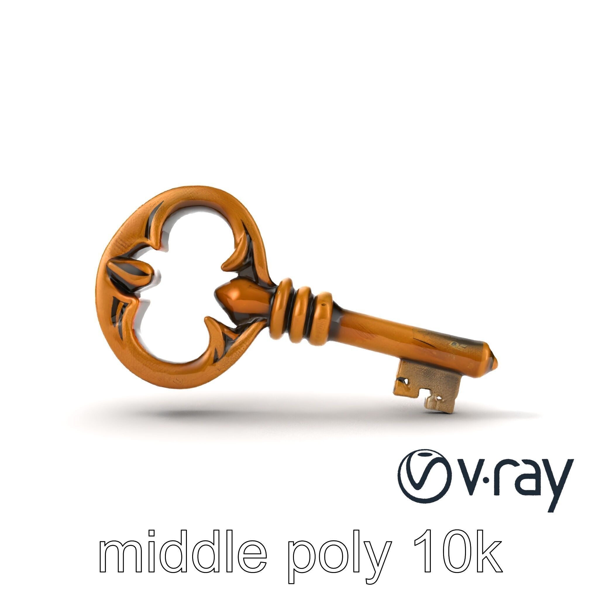 Antique Ornate Key model pack Low-poly 3D model_31