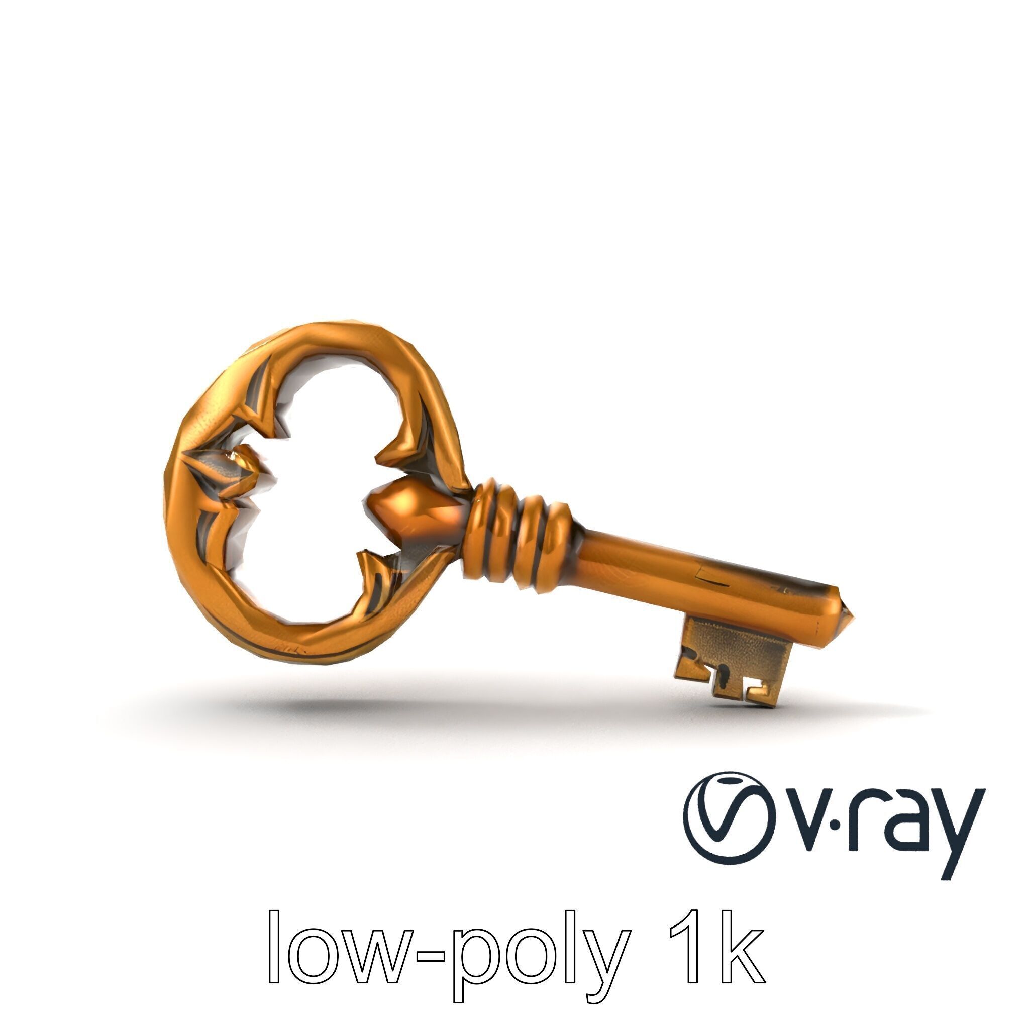 Antique Ornate Key model pack Low-poly 3D model_26