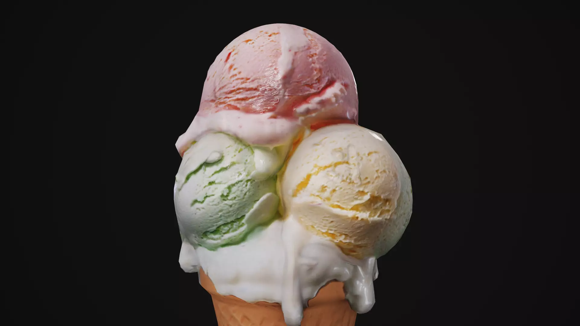 ice Cream Cone V01 Game AR VR Metaverse Ready  Low-poly 3D model_0