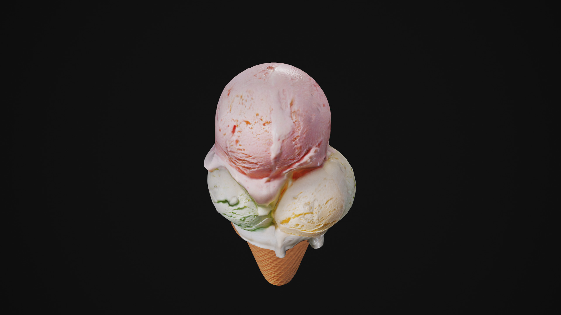 ice Cream Cone V01 Game AR VR Metaverse Ready  Low-poly 3D model_5