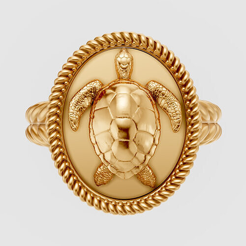 Turtle ring silver gold jewelry printable 3d model 3D print model