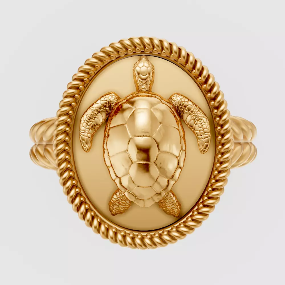 Turtle ring silver gold jewelry printable 3d model 3D print model