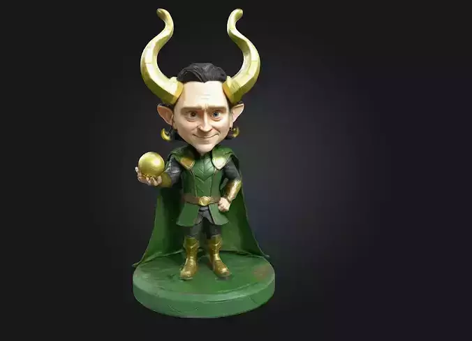  Loki 3D Printable Stylized Caricature Figure 3D print model
