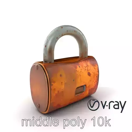 Rusted Metal Lock 3D Model Pack Low-poly 3D model