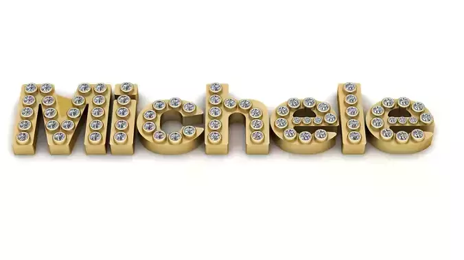 MICHEKLE WORD PENDANT 3D PRINTABLE MODEL