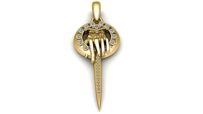 KEY FINGER PENDANT 3D PRINTABLE MODEL  3D print model