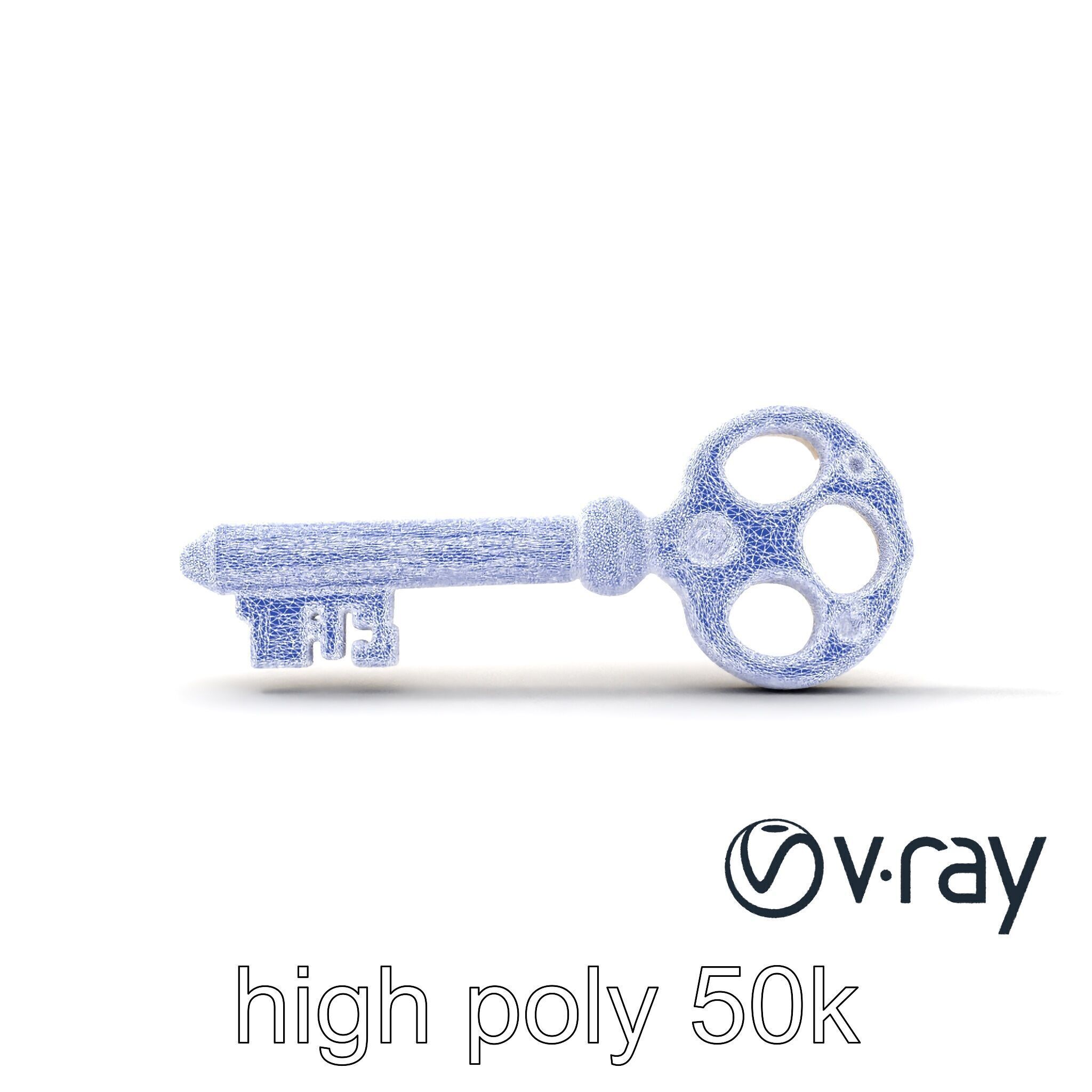 Detailed Ornate Vintage Key model pack Low-poly 3D model_31