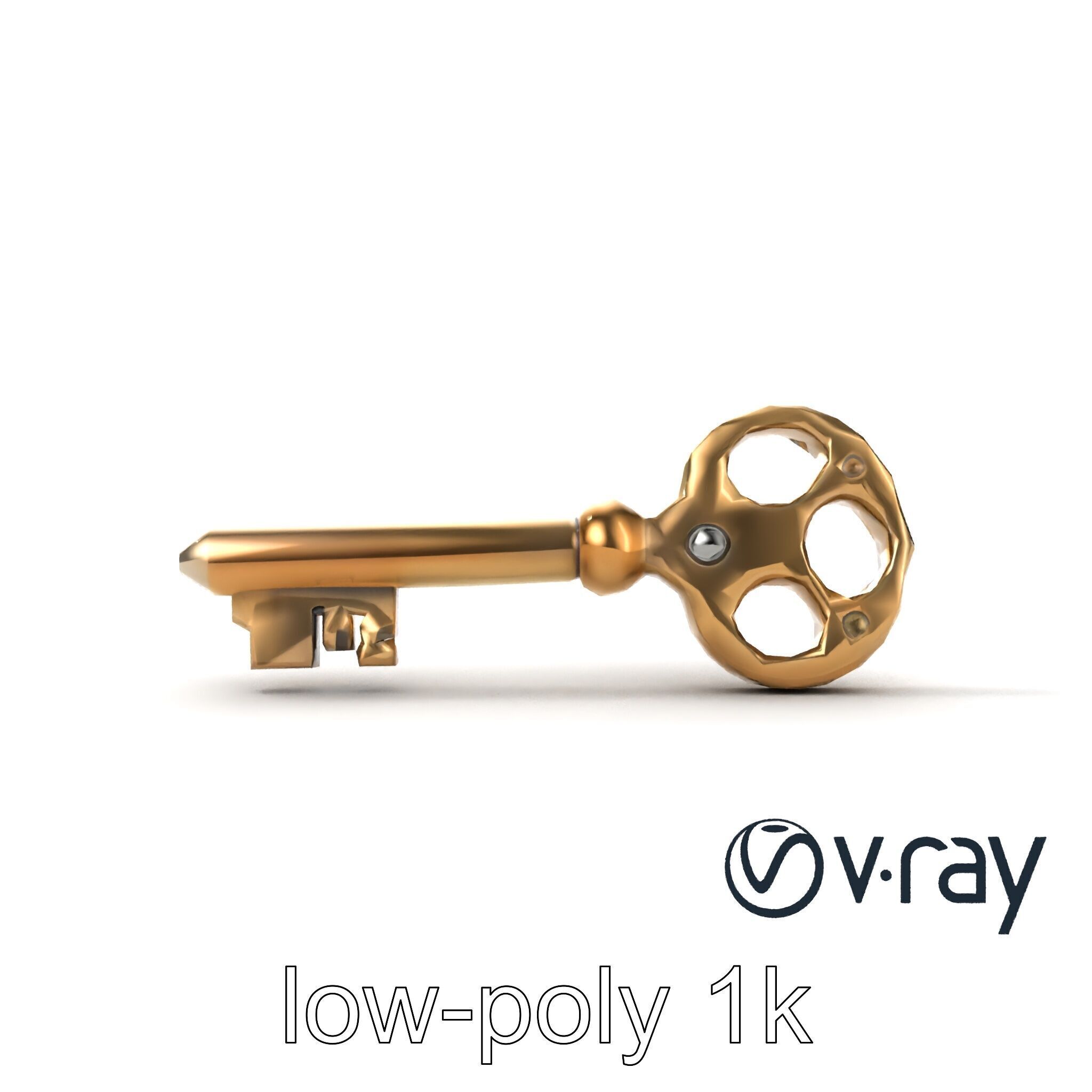 Detailed Ornate Vintage Key model pack Low-poly 3D model_28