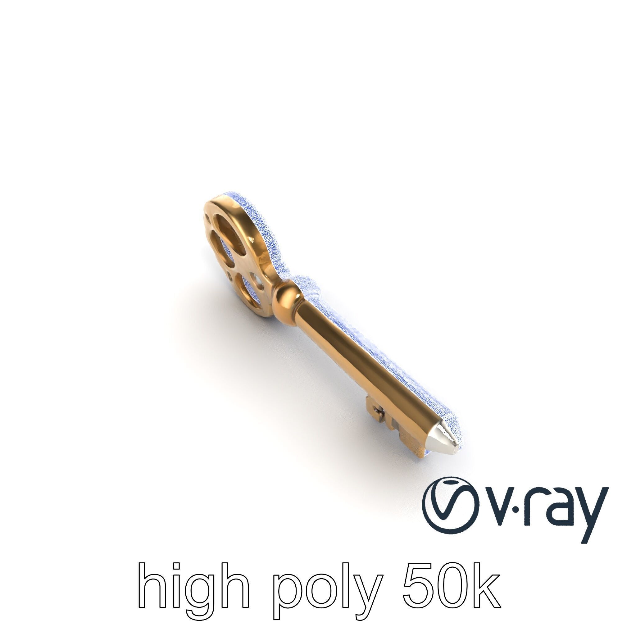Detailed Ornate Vintage Key model pack Low-poly 3D model_23