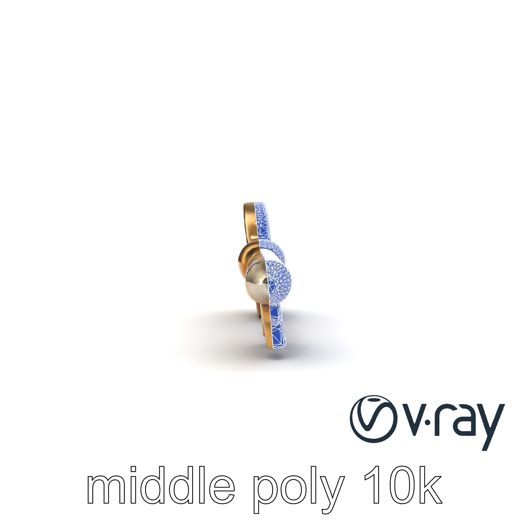 Detailed Ornate Vintage Key model pack Low-poly 3D model_16