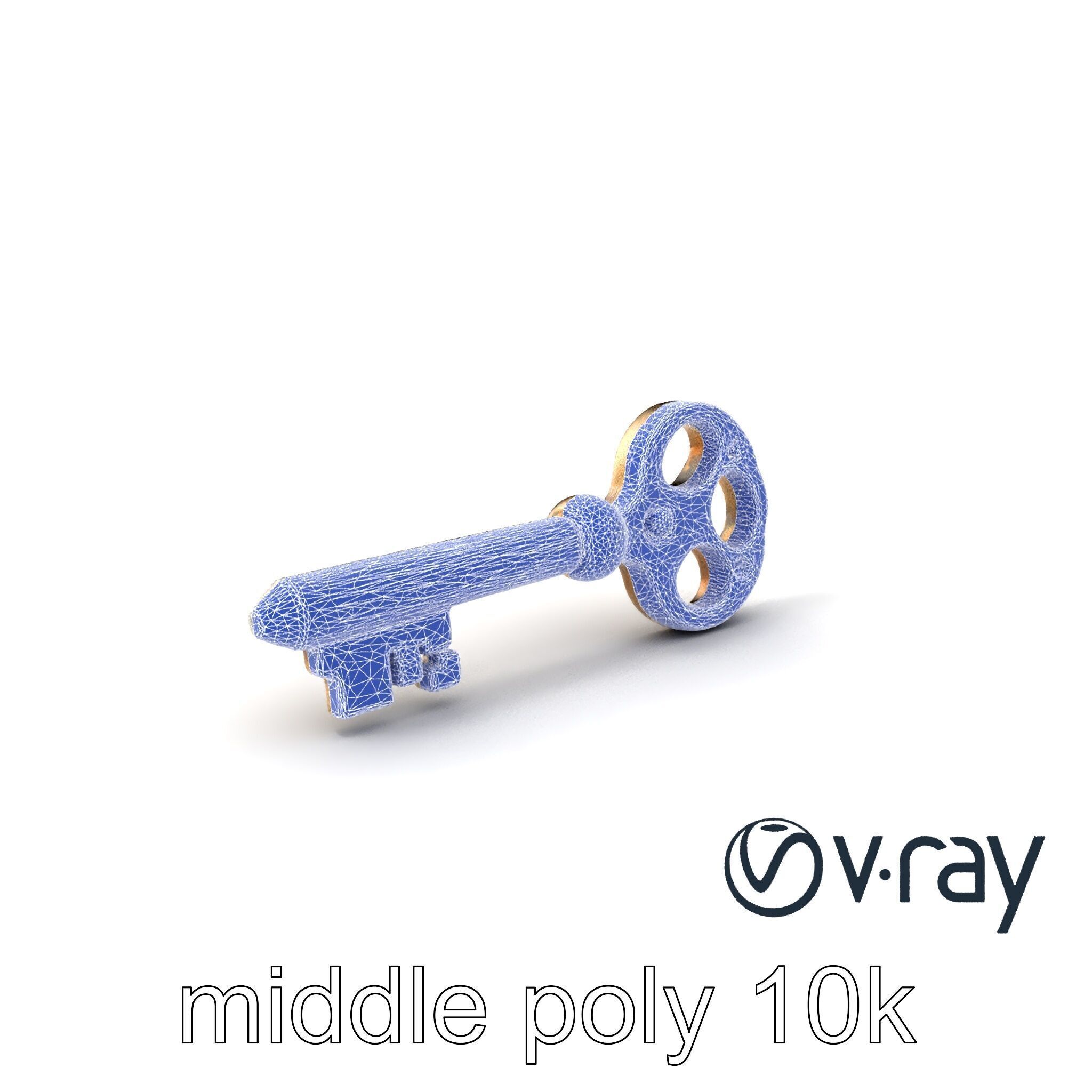 Detailed Ornate Vintage Key model pack Low-poly 3D model_6