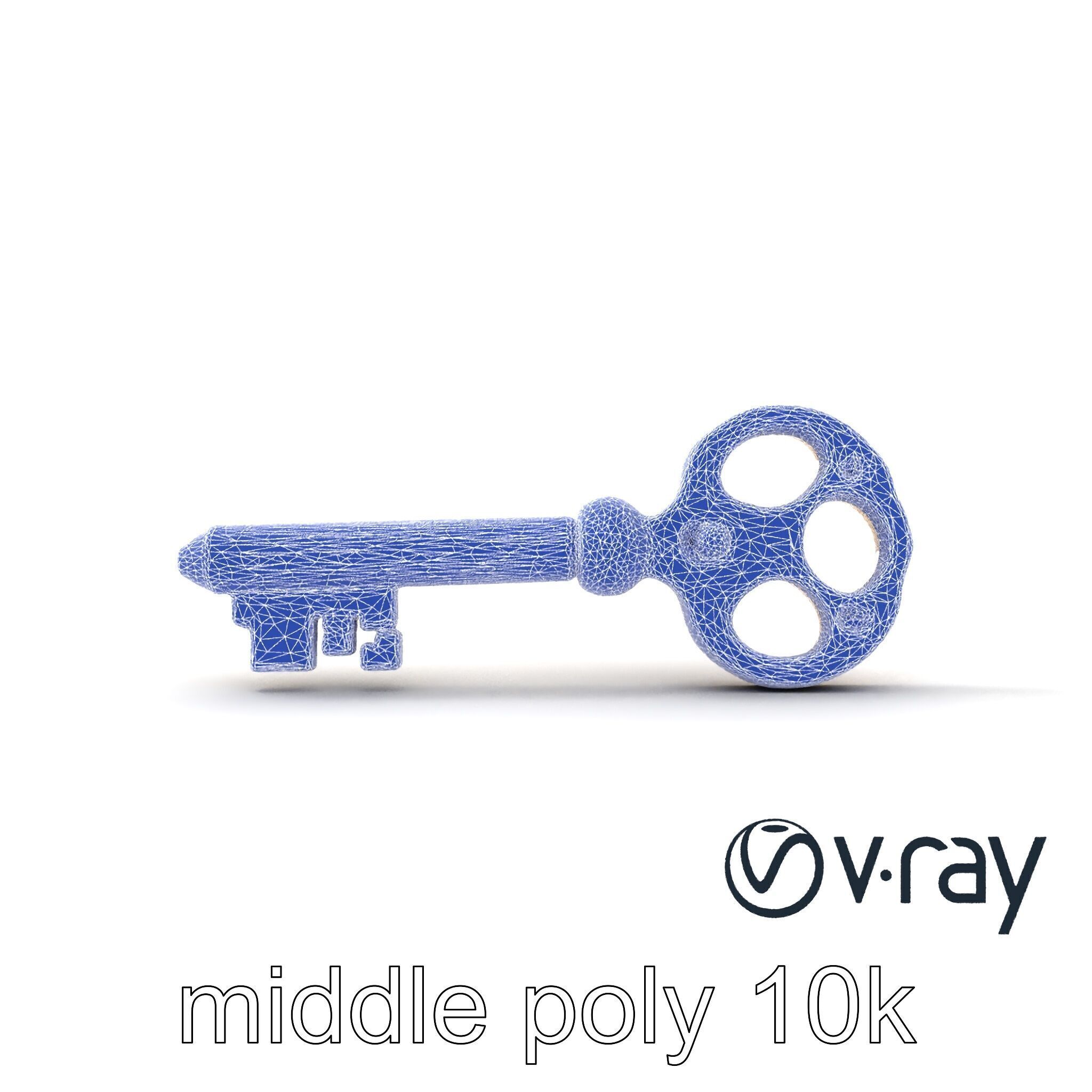 Detailed Ornate Vintage Key model pack Low-poly 3D model_15