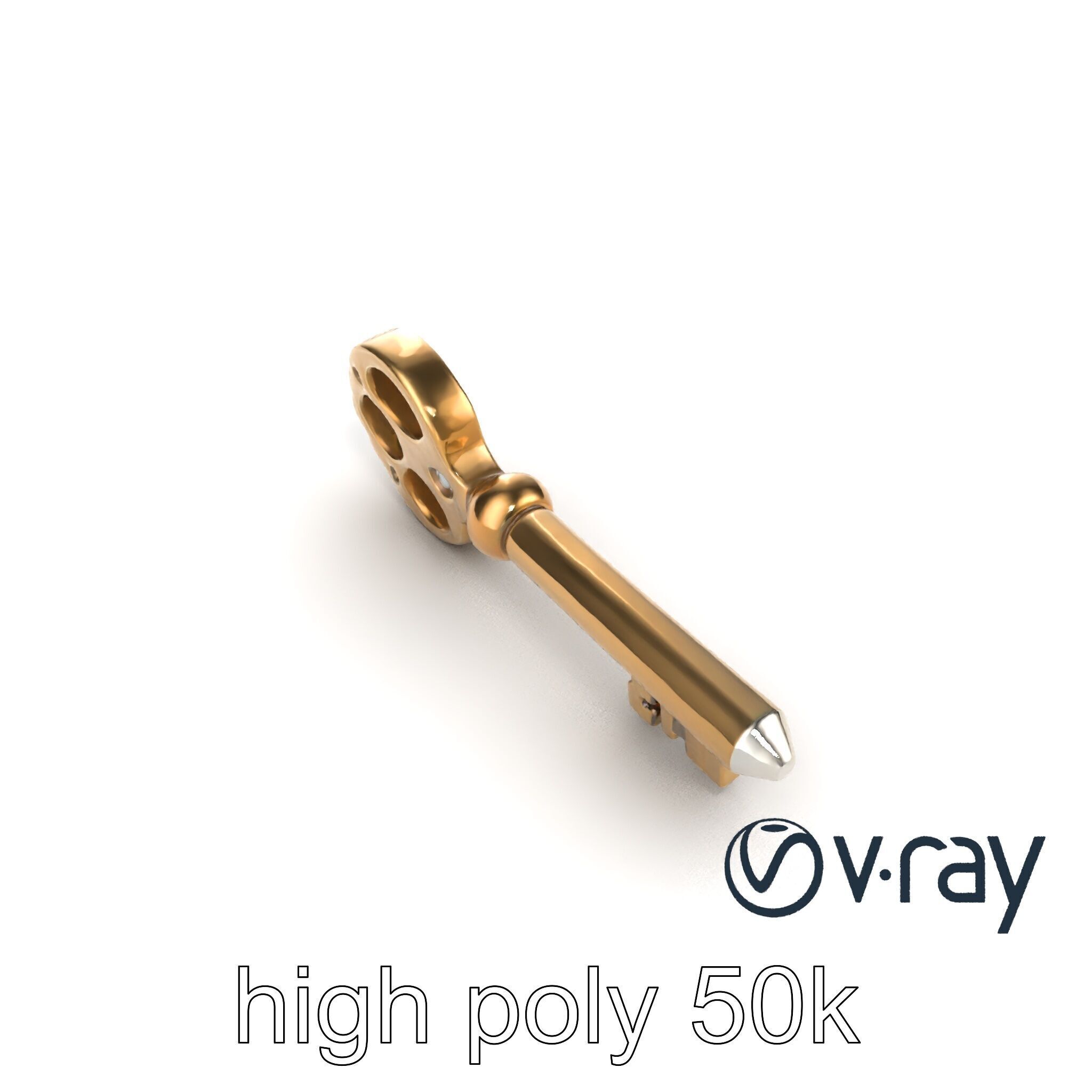 Detailed Ornate Vintage Key model pack Low-poly 3D model_27