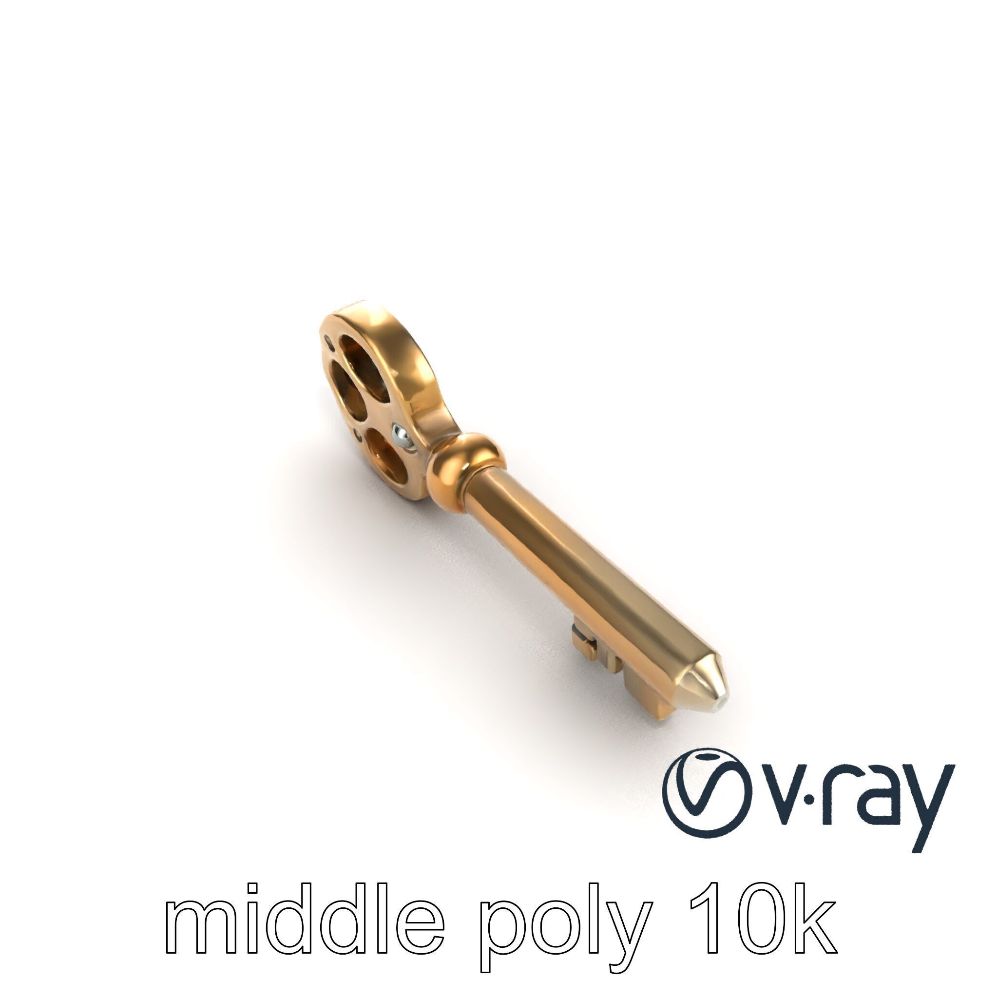 Detailed Ornate Vintage Key model pack Low-poly 3D model_22