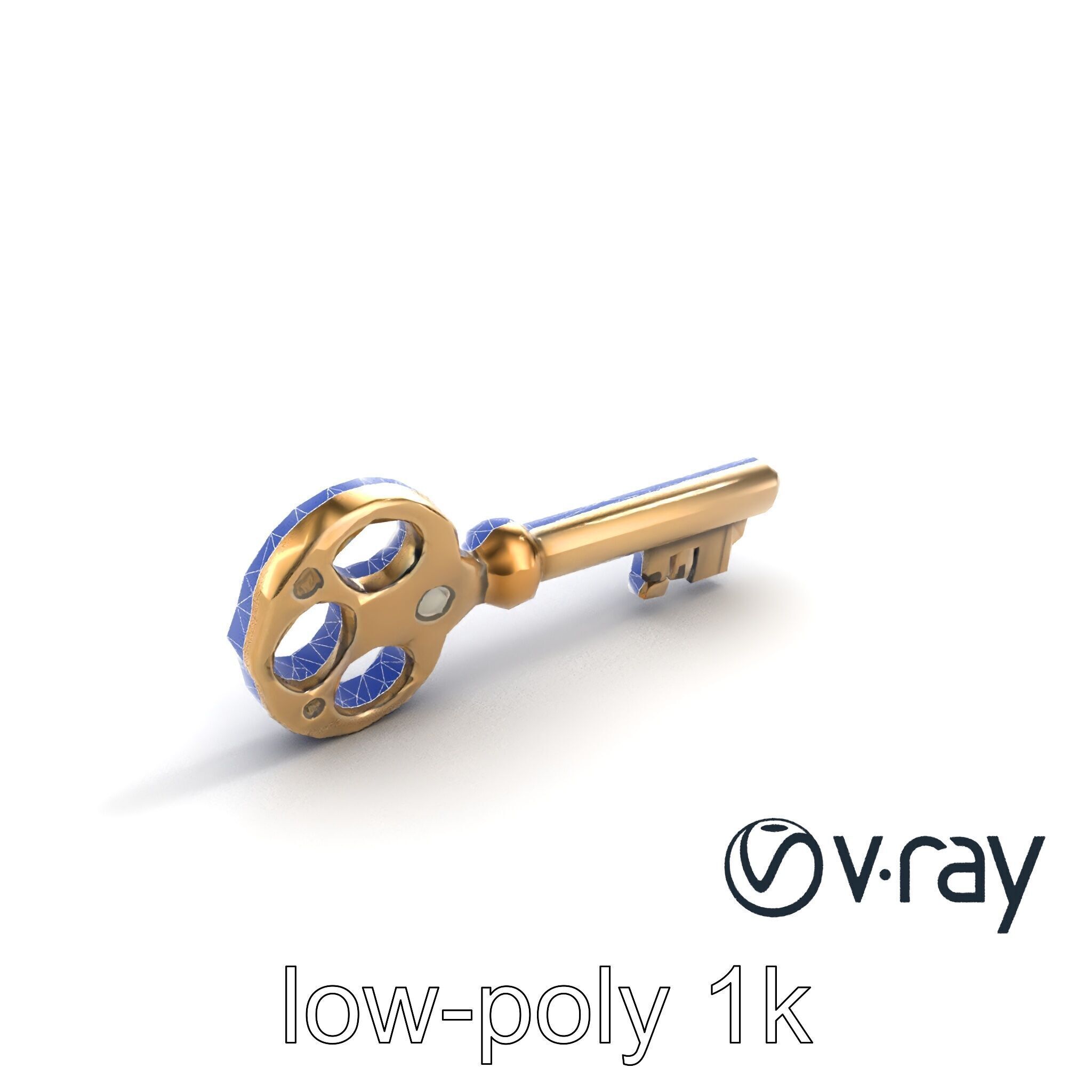 Detailed Ornate Vintage Key model pack Low-poly 3D model_29