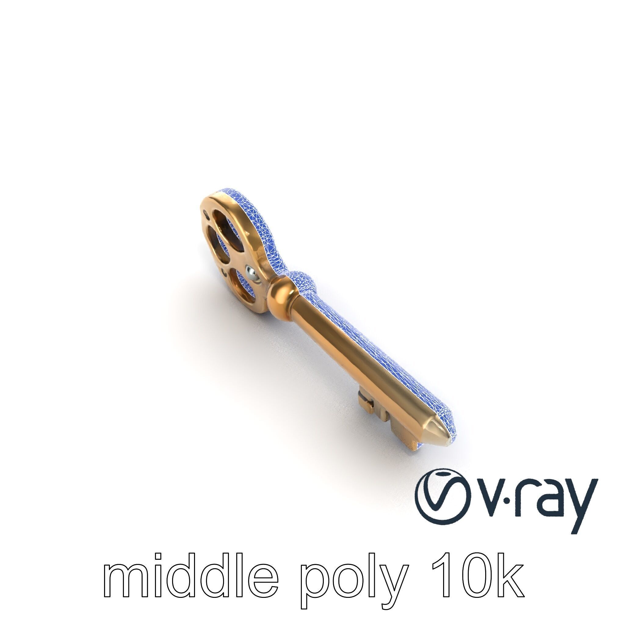 Detailed Ornate Vintage Key model pack Low-poly 3D model_12