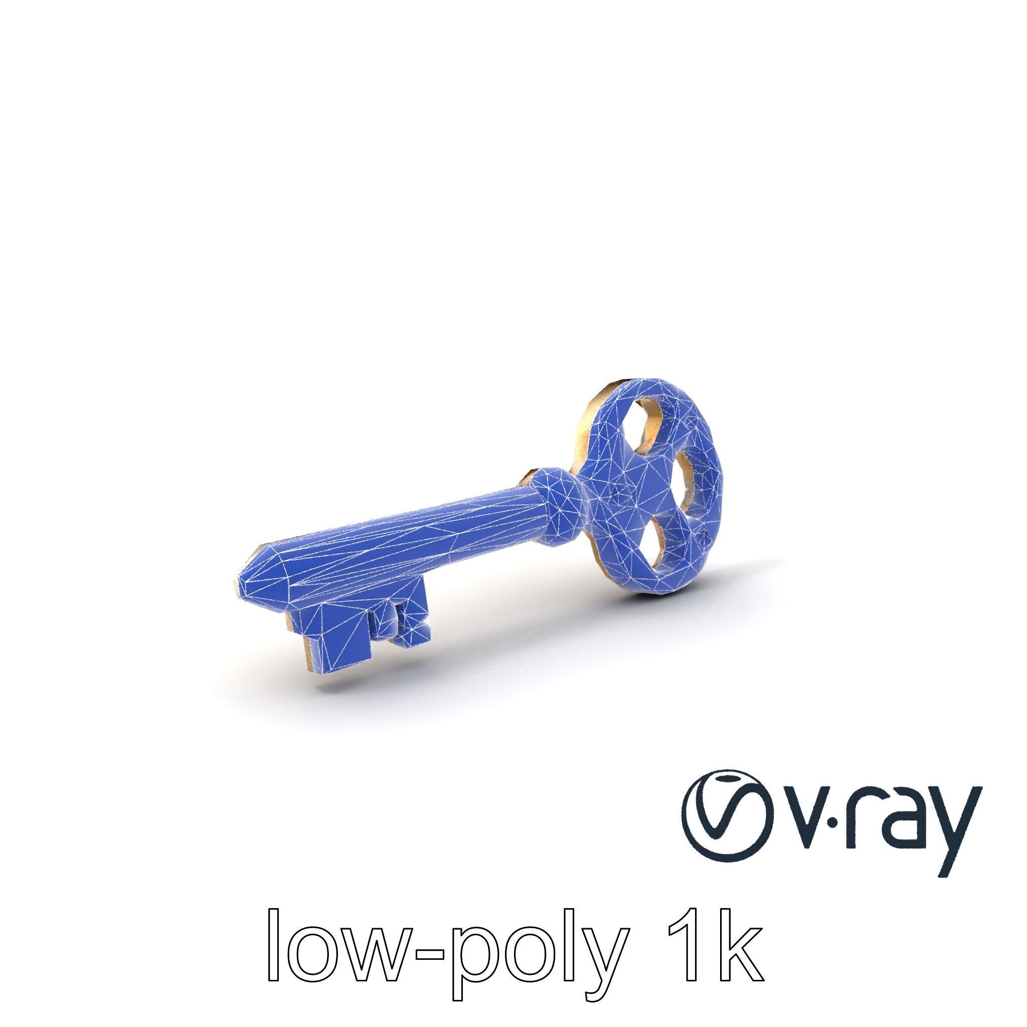 Detailed Ornate Vintage Key model pack Low-poly 3D model_7