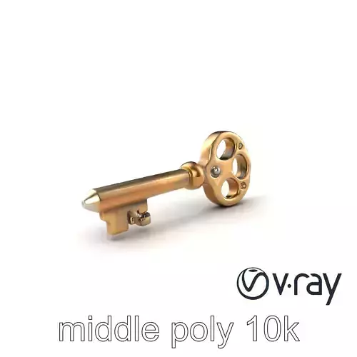 Detailed Ornate Vintage Key model pack Low-poly 3D model