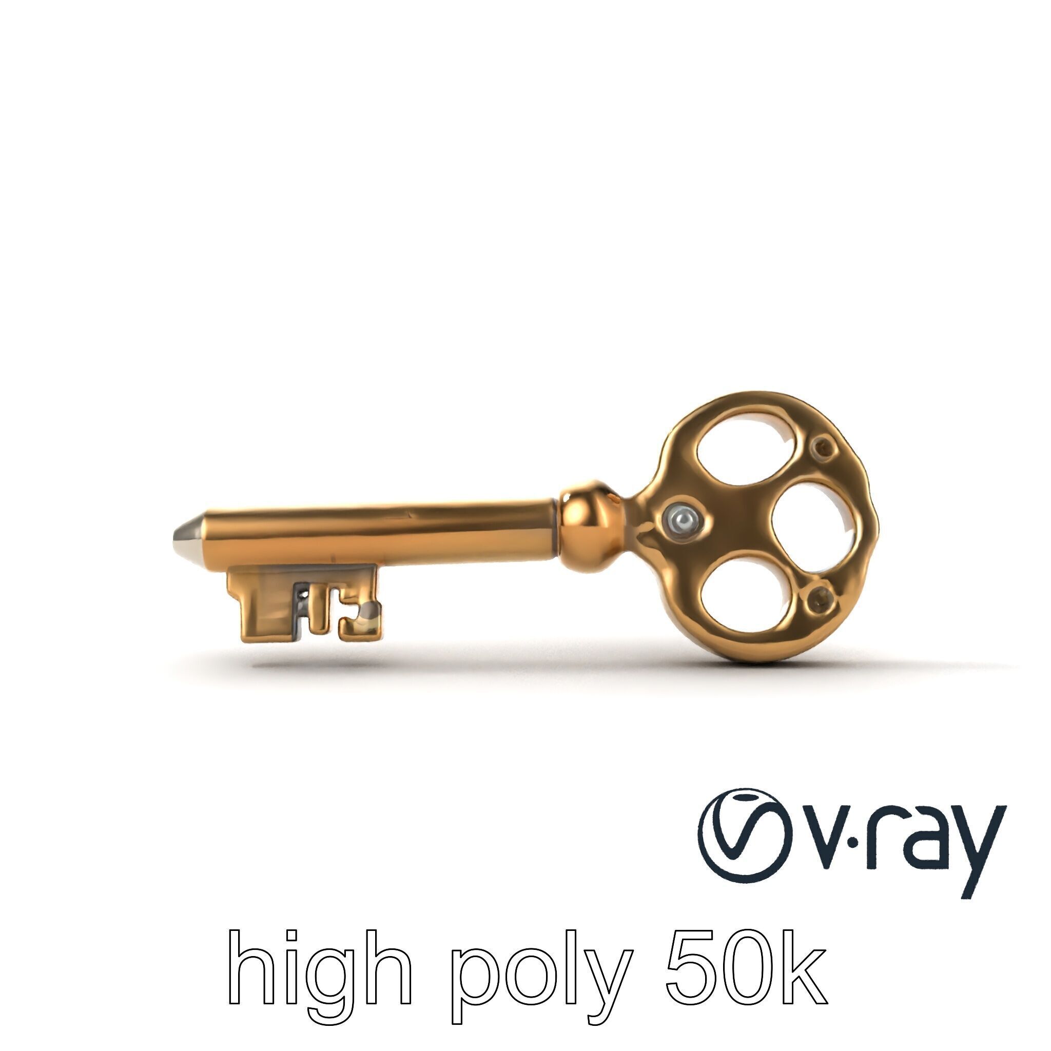 Detailed Ornate Vintage Key model pack Low-poly 3D model_14