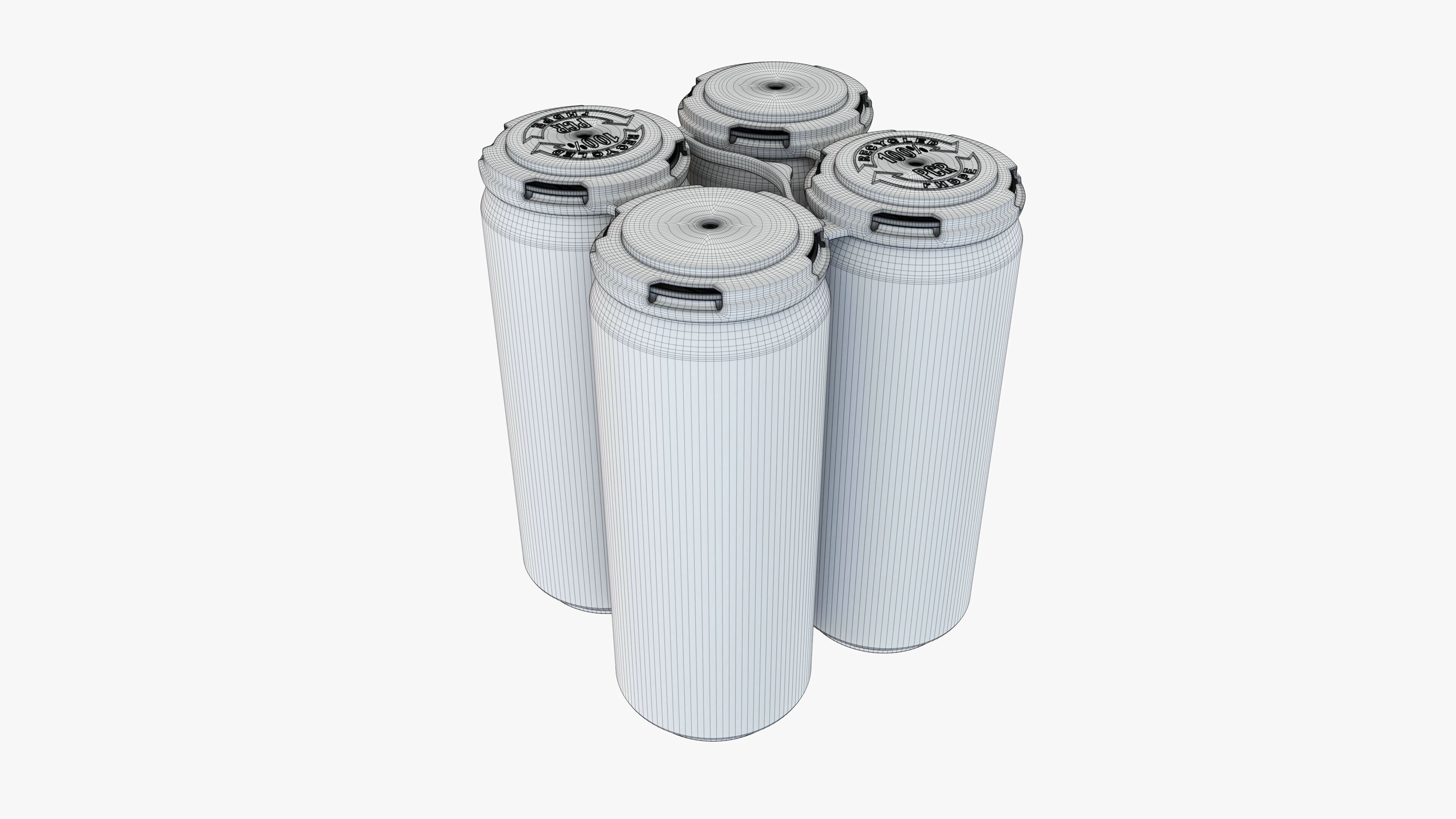 Standard Can 500ml Clip Pak Carrier Handle Quadpak 3D model_7