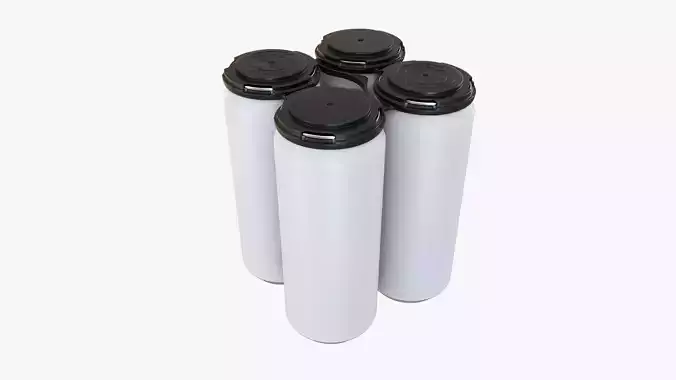 Standard Can 500ml Clip Pak Carrier Handle Quadpak 3D model