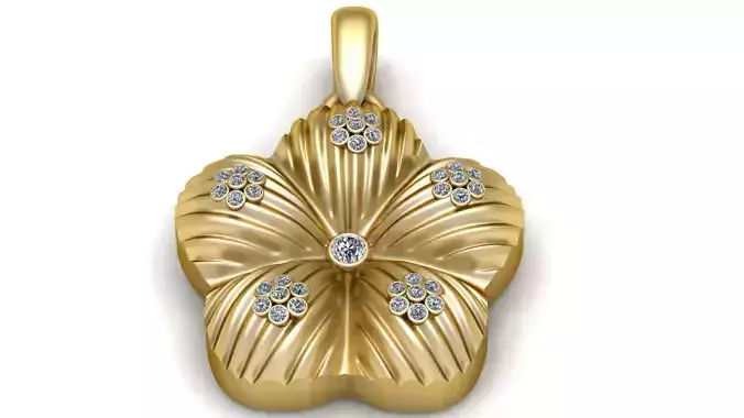 FLOWER SILVER PENDANT 3D PRINTABLE MODEL 