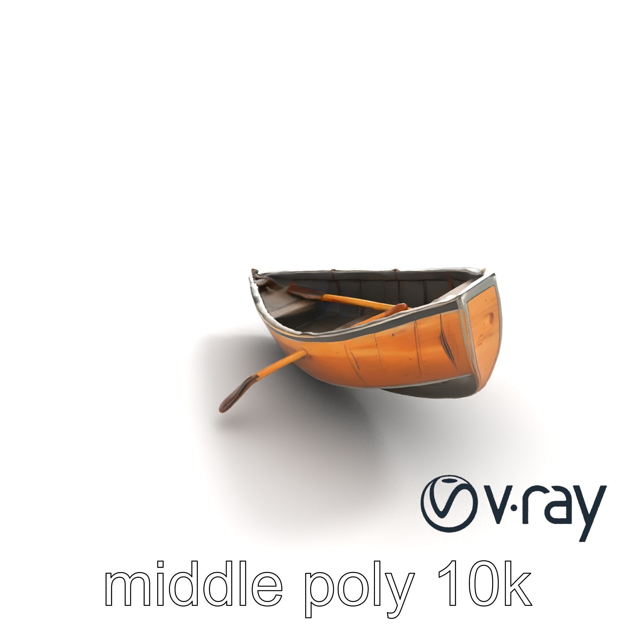 Weathered Rowboat with Oars 3D model pack Low-poly 3D model_7