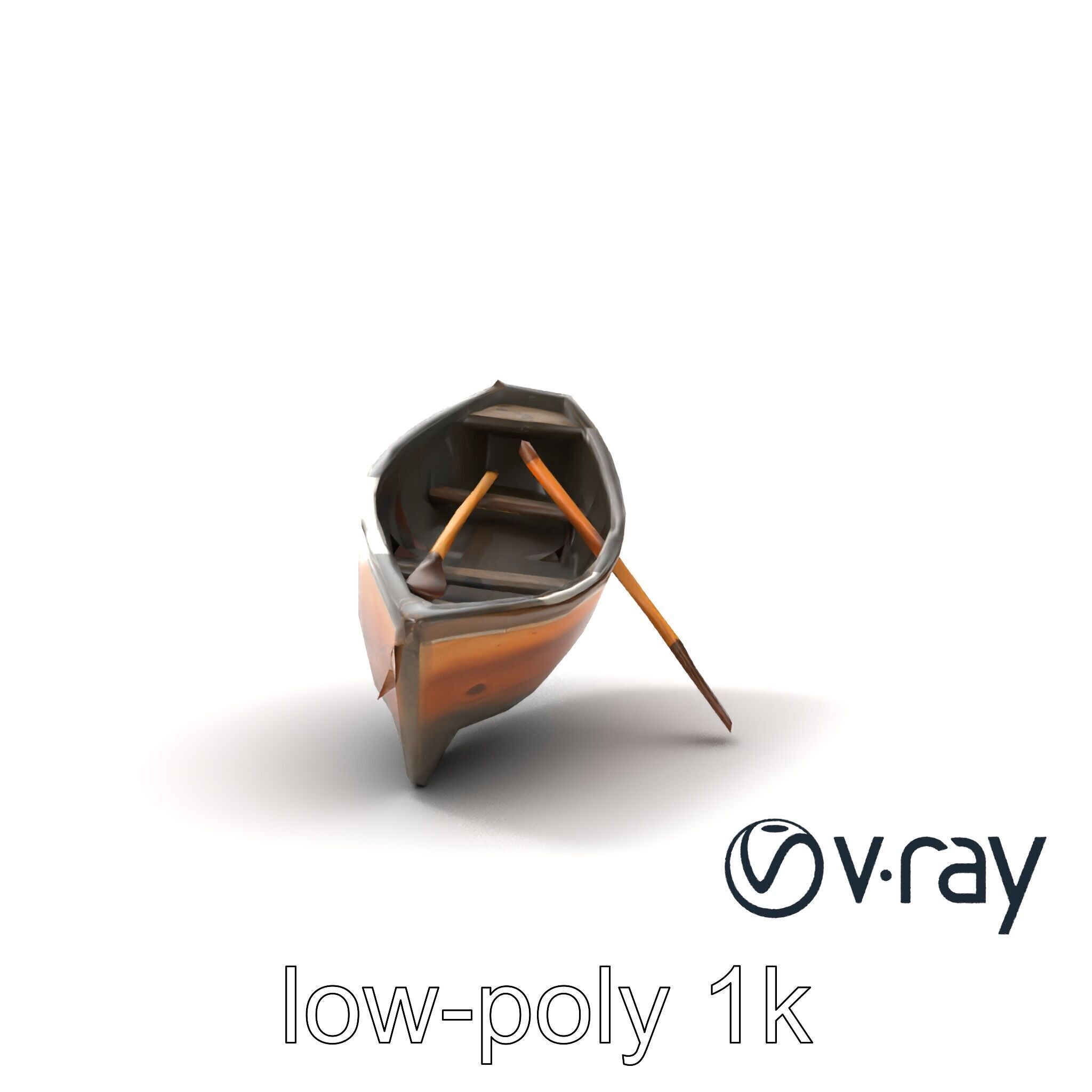 Weathered Rowboat with Oars 3D model pack Low-poly 3D model_20