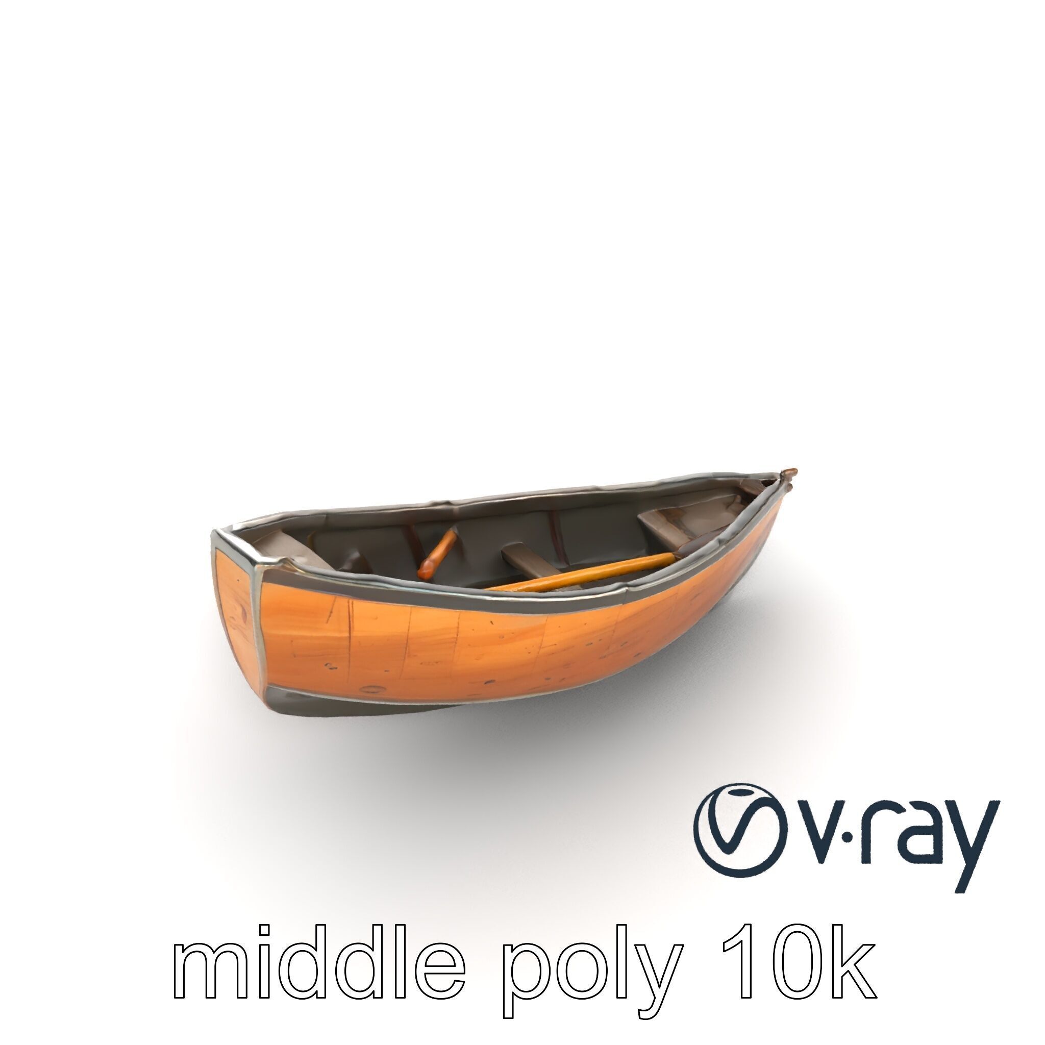 Weathered Rowboat with Oars 3D model pack Low-poly 3D model_25