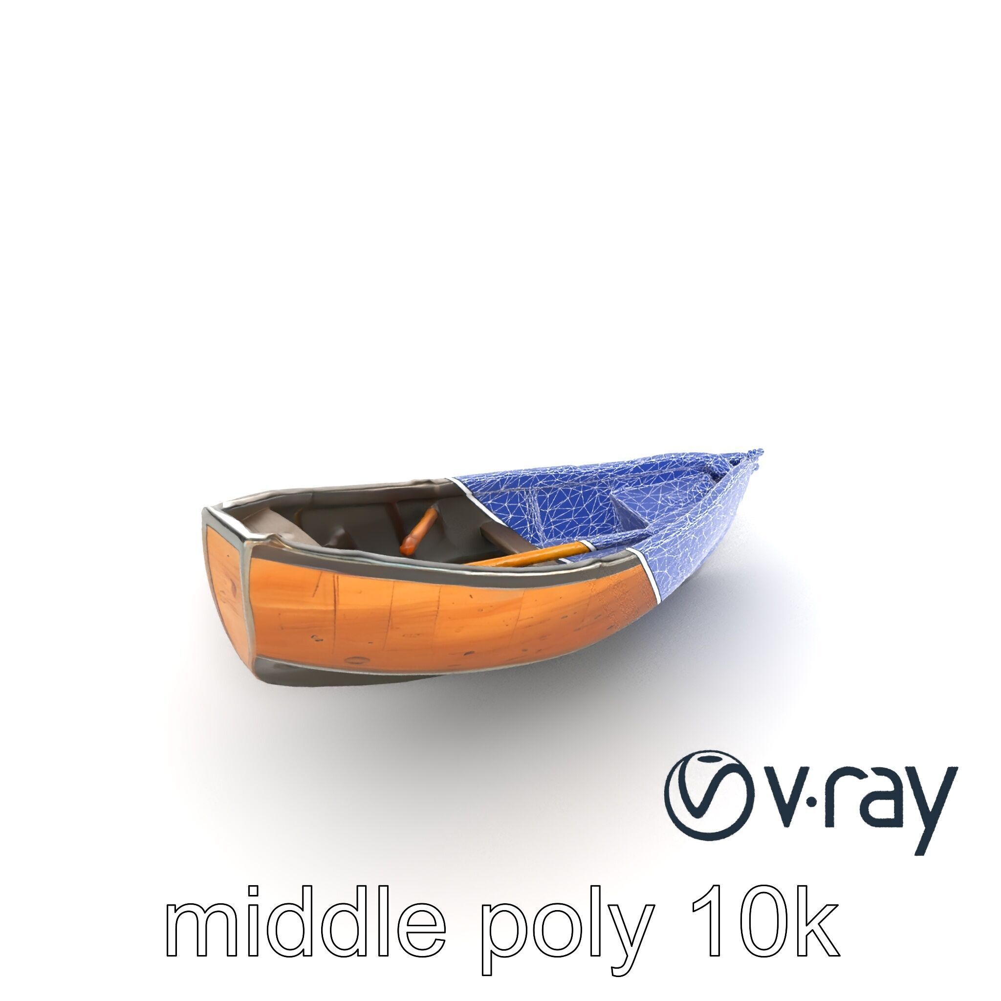 Weathered Rowboat with Oars 3D model pack Low-poly 3D model_22