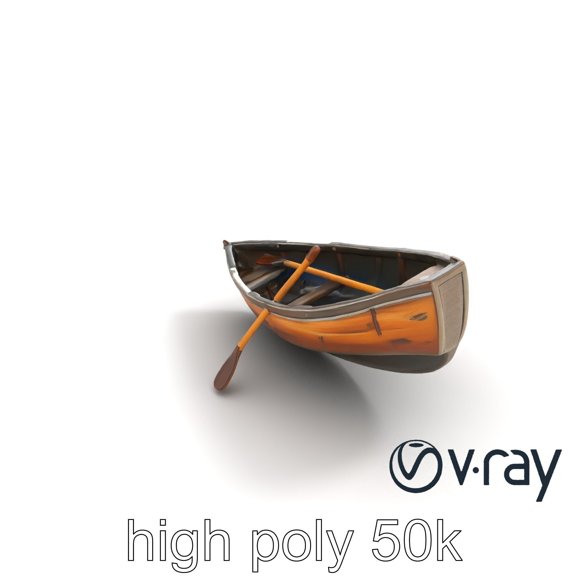 Weathered Rowboat with Oars 3D model pack Low-poly 3D model_9