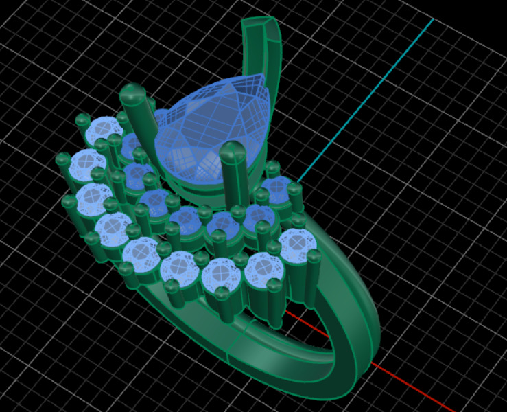 3dm and 3 Stl files 3dm twins ring 3D print model_8