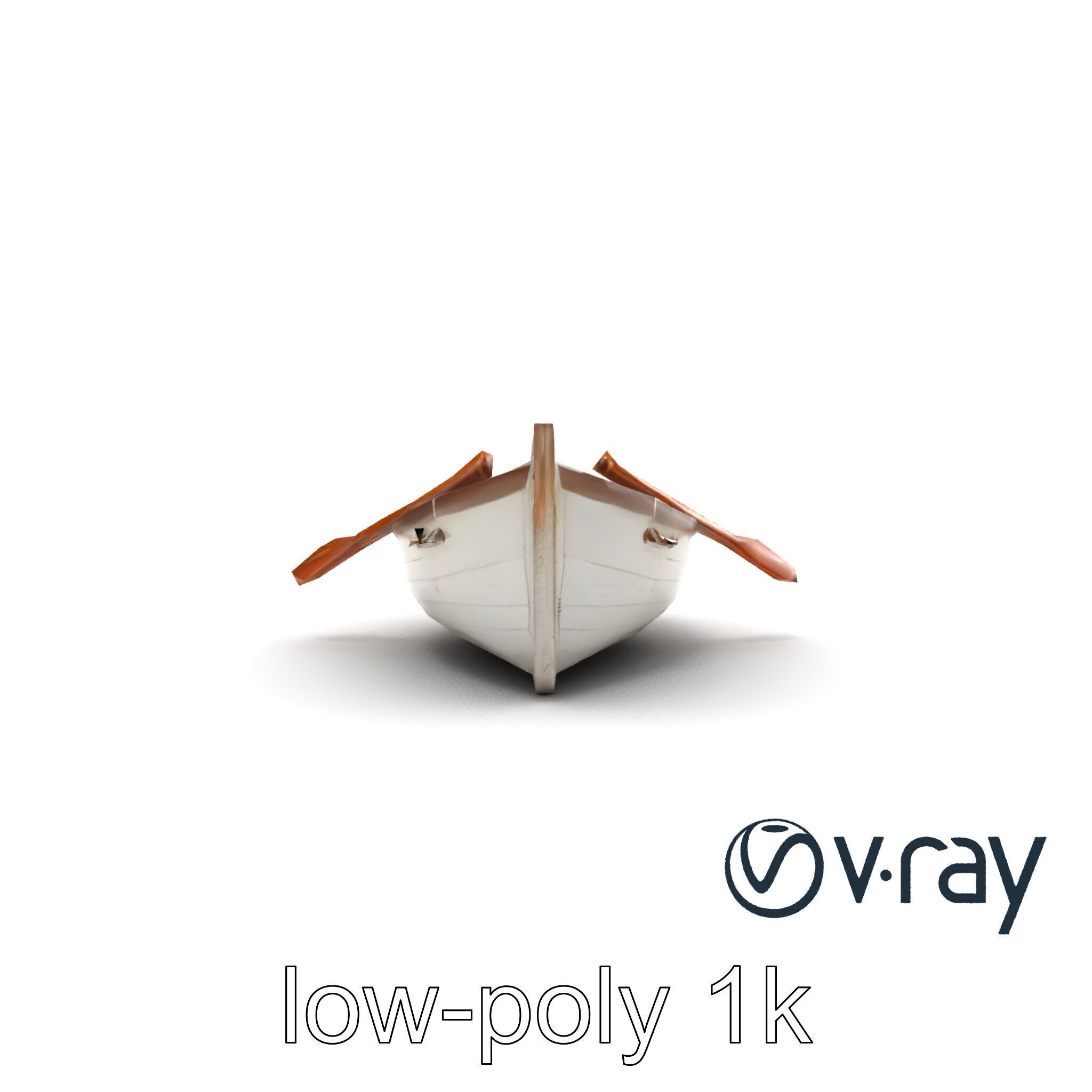 Rustic Rowboat with Oars model pack Low-poly 3D model_18
