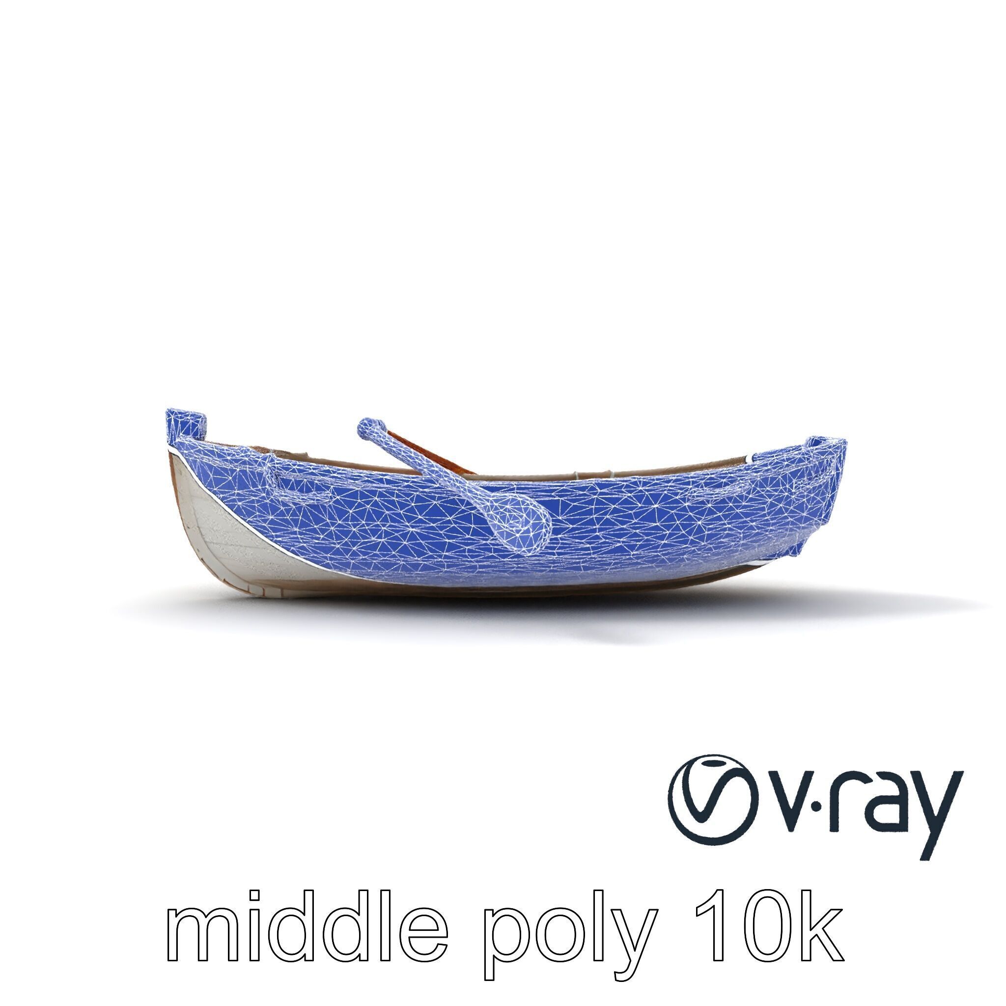 Rustic Rowboat with Oars model pack Low-poly 3D model_26
