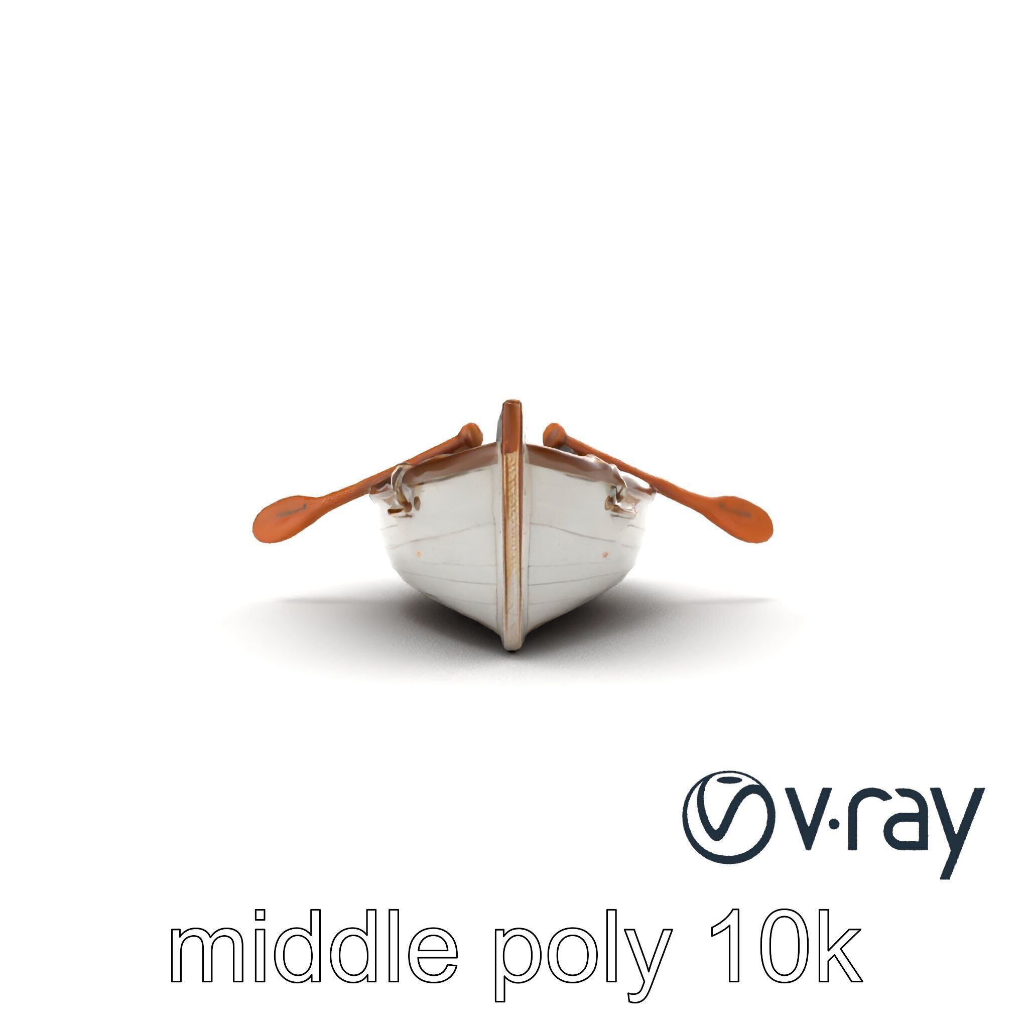 Rustic Rowboat with Oars model pack Low-poly 3D model_24